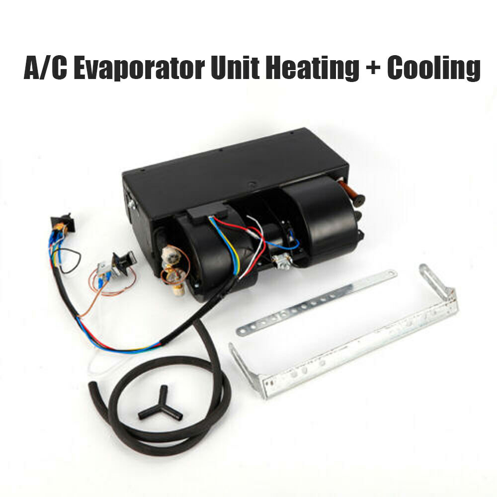 Universal Under Dash Automotive & Truck AC A/C Evaporator 4 Ports 12V Heat+Cool