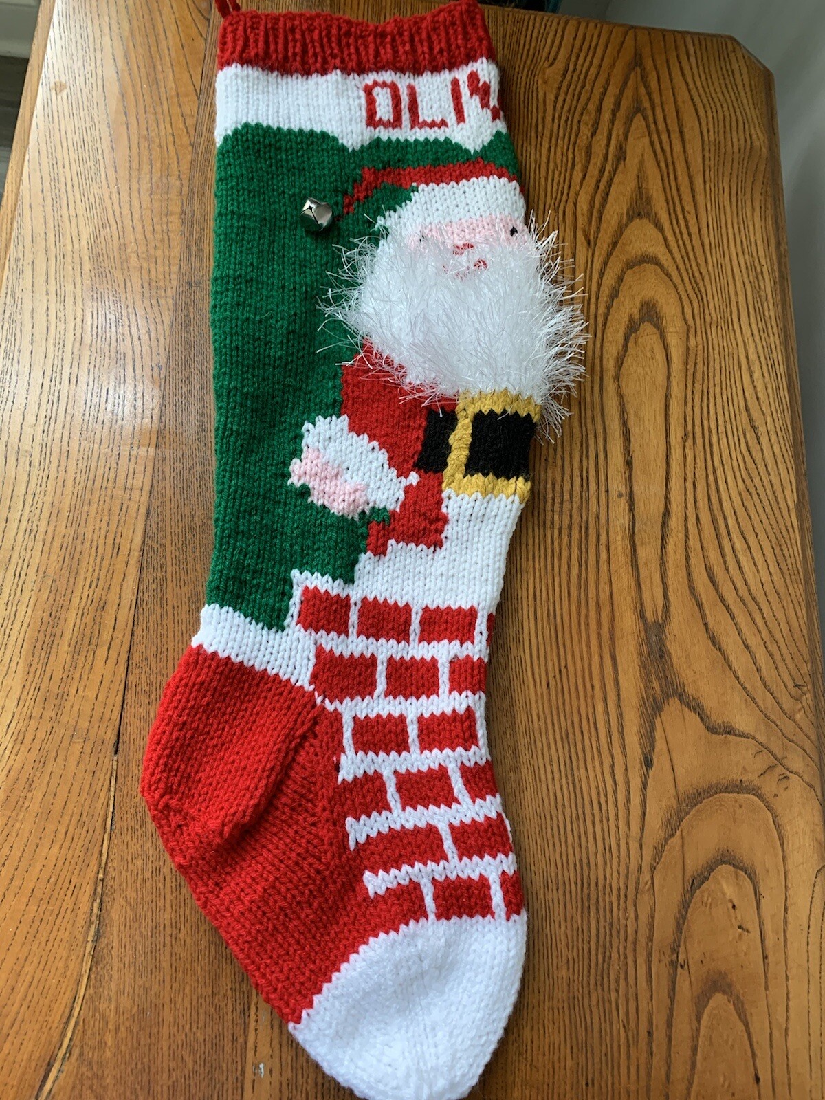 HAND KNIT CHRISTMAS STOCKING -SANTA ~24" long ~ Personalized