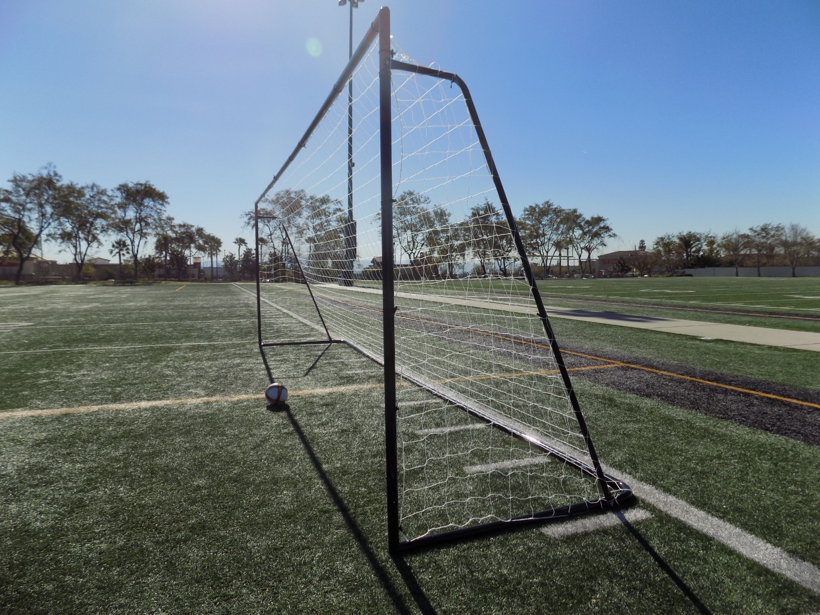 Vallerta® 24x8 Ft. Regulation Size Soccer Goal w/Weatherproof Net(Blk/Org)(1Net)