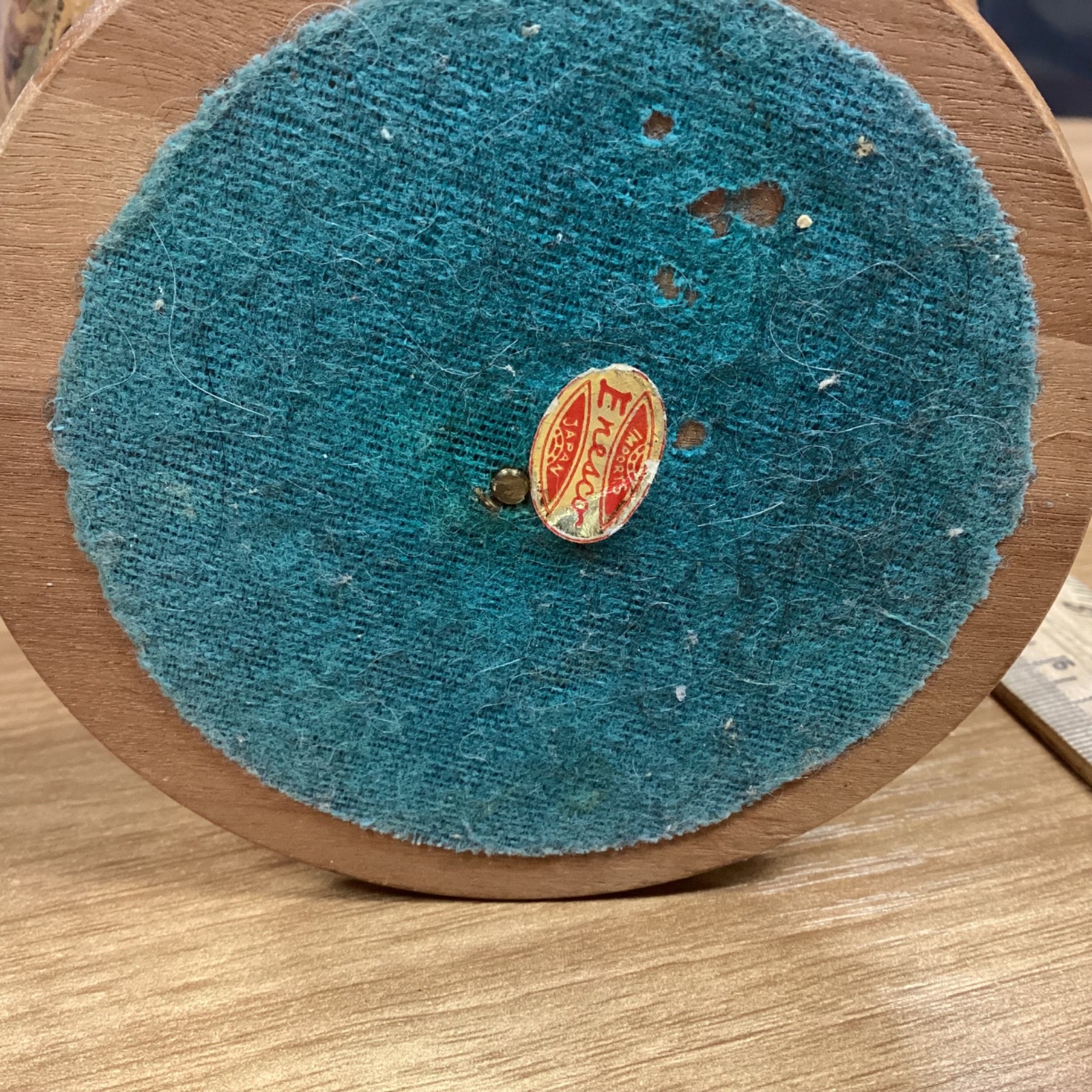 Vintage Wooden Earth Globe Pencil Pen Holder 4.5" Tall Desk Accessory