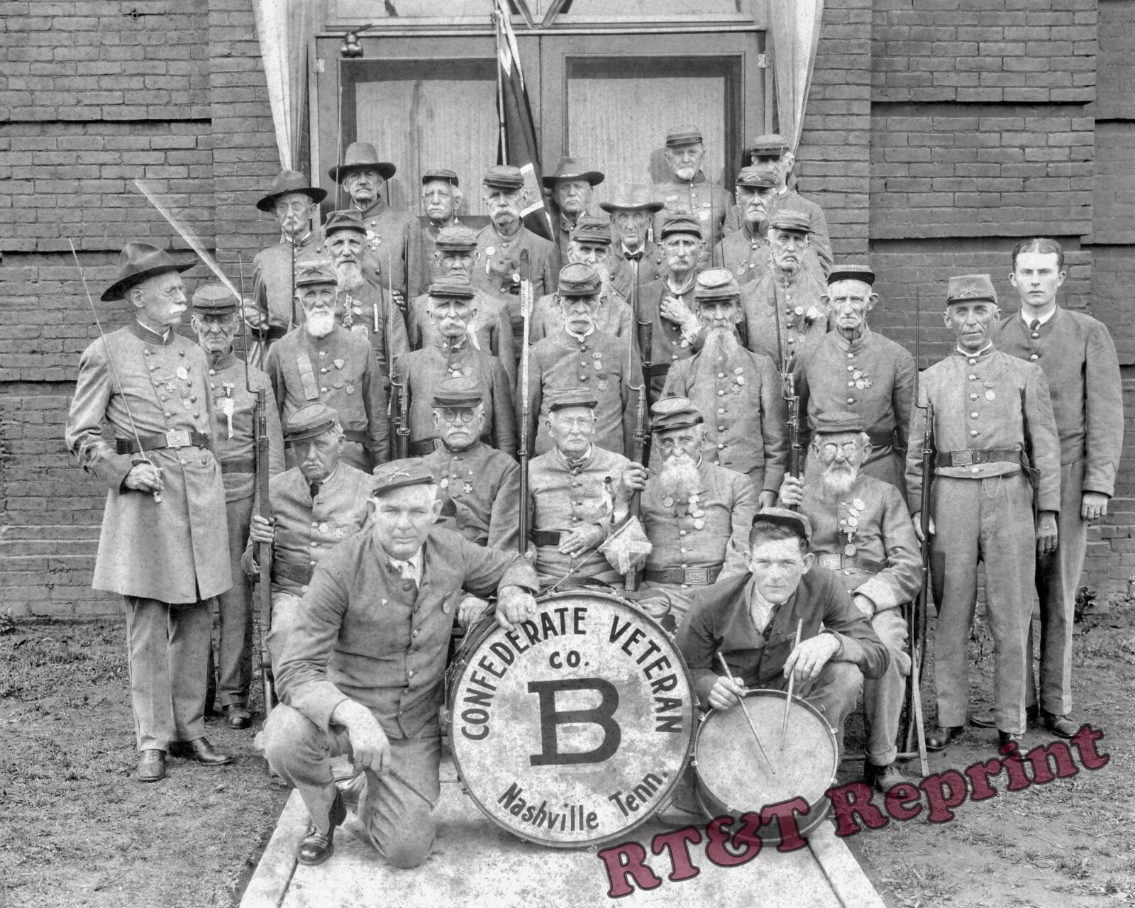 Photograph 1924 Civil War Confederate Veterans Band Reunion Tennessee 8x10