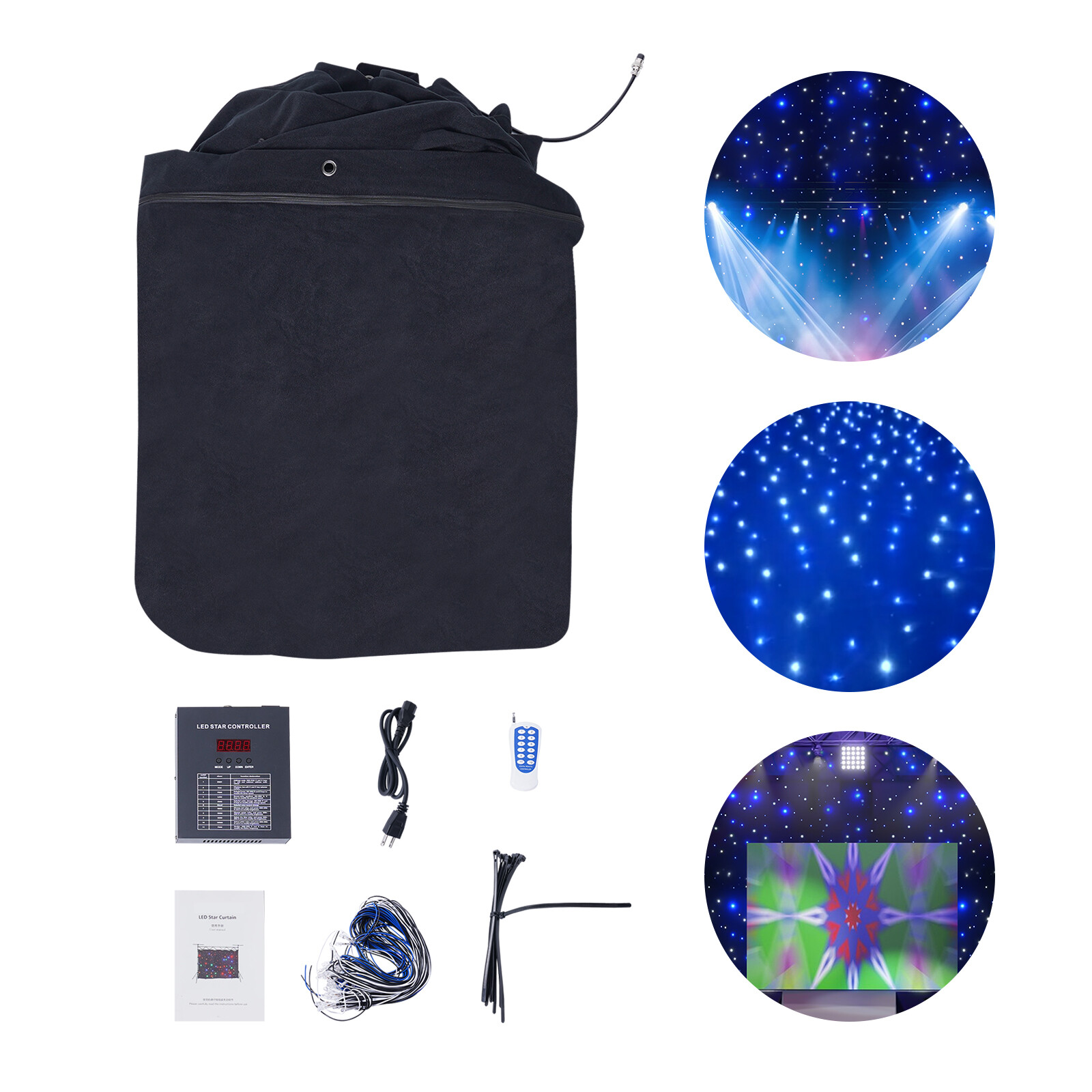 20x10FT Starlight Curtain Background Starry Sky Stage Backdrop DMX 512 w/ Remote