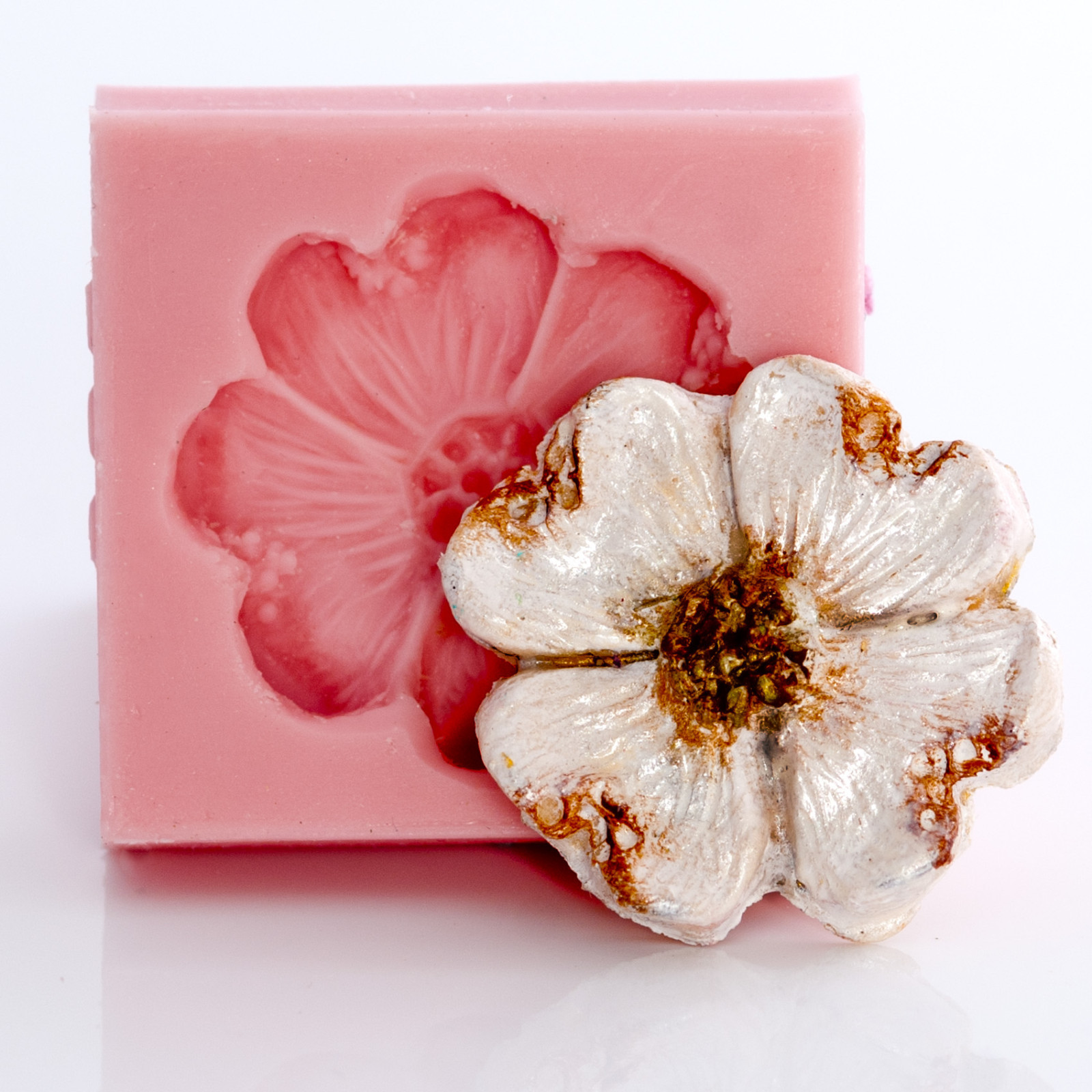 Dogwood flower silicone mold, polymer clay, fondant, resin, food safe mold (502)