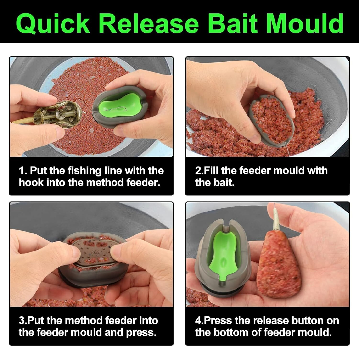 3pcs Carp Fishing Feeders Method with Fishing Weights 20g 30g 40g 50g 60g Tackle