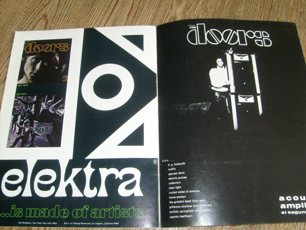 The Doors Concert Tour Program 1968 Jim Morrison Ray Manzarek Robby John