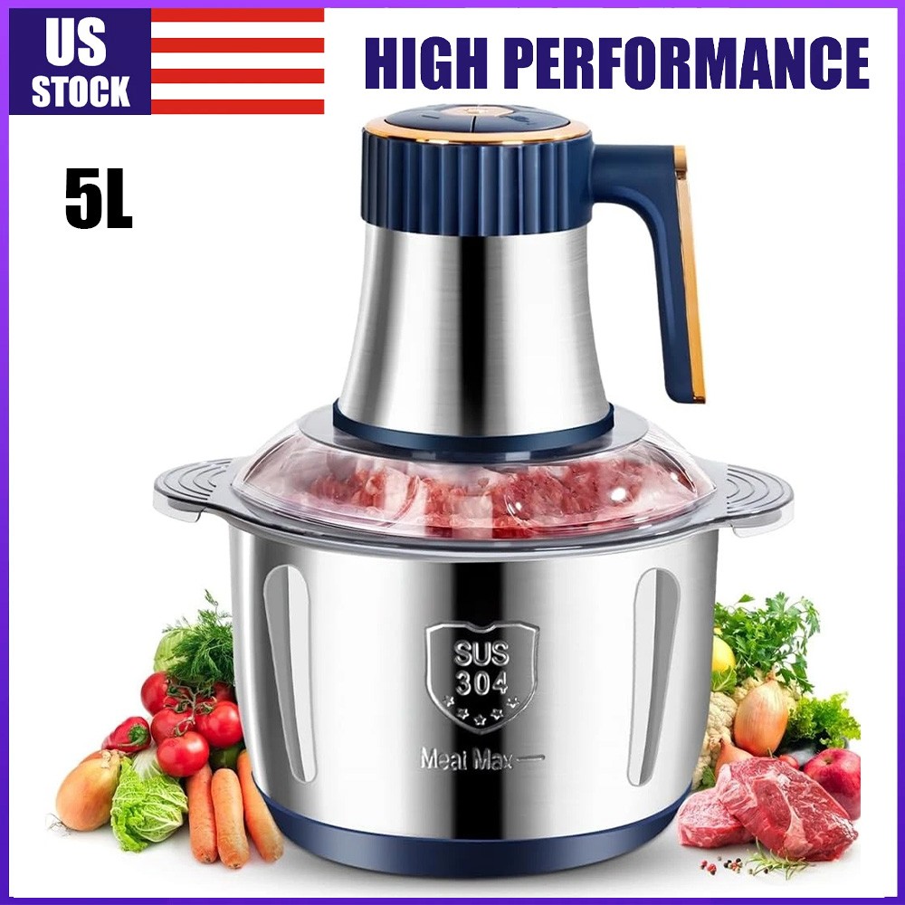 5L Electric Meat Grinder Food Processor Fruits Blender Veg Chopper Sausage Maker