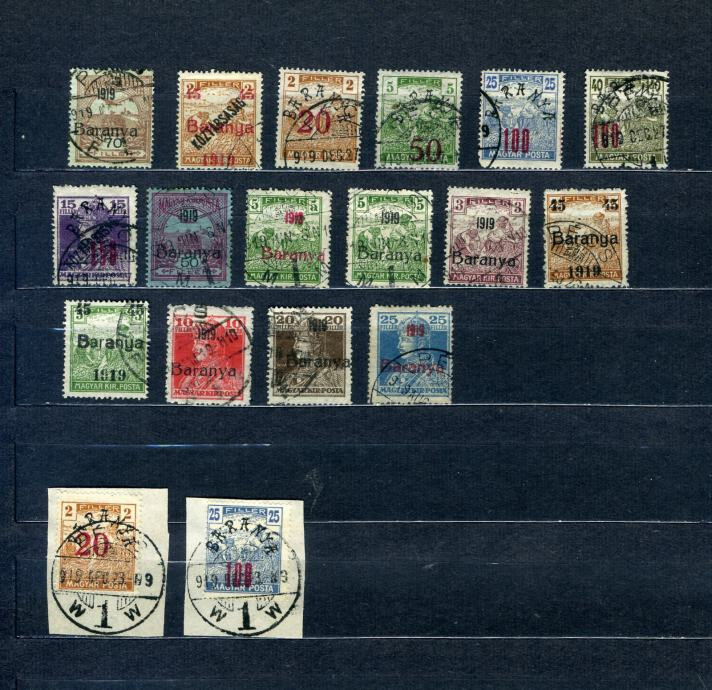 Baranya, Baranja, Croatia, SHS, Yugoaslavia, overprint, Hungary,