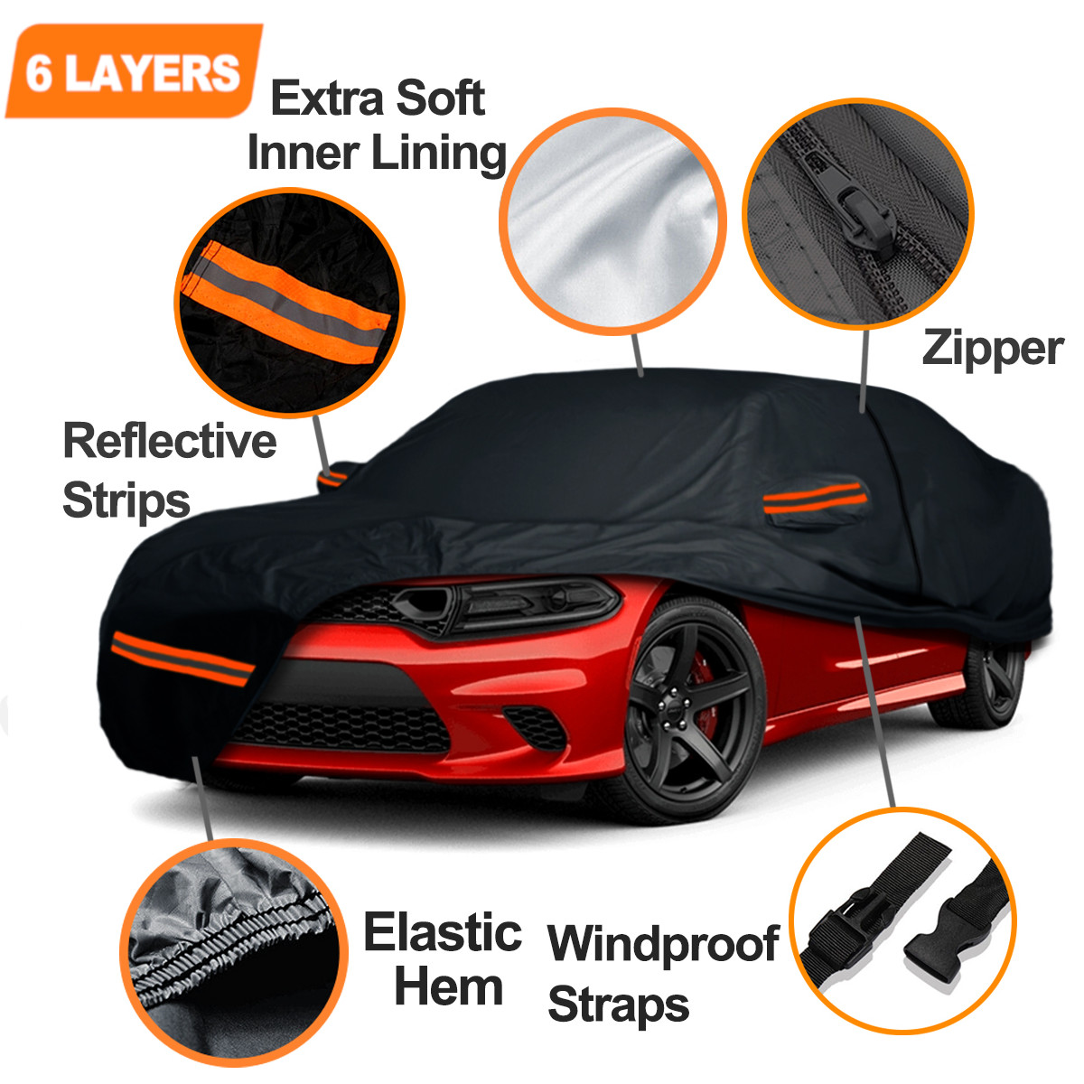 6 Layer CUSTOM For Dodge Charger OUTDOOR INDOOR CAR COVER All Weather Waterproof