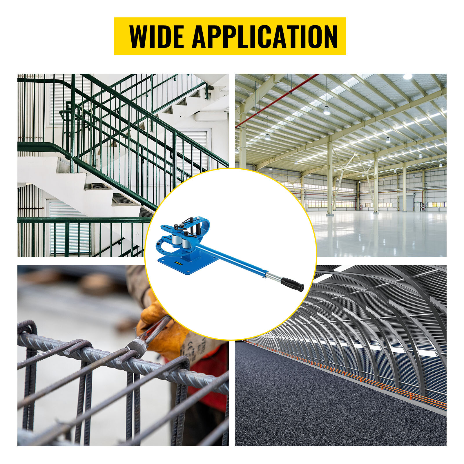 VEVOR Compact Metal Bender 1"-3" Bench Flat Bar Rod Bending Brake Bender 7 Dies