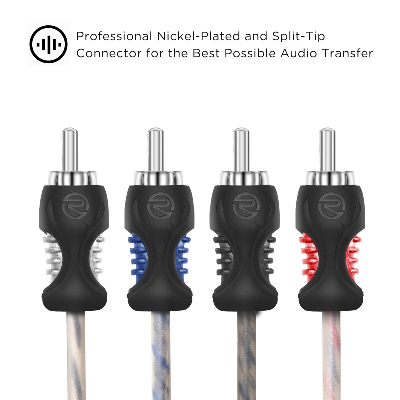 Recoil RCI46 100% Oxygen Free Copper 6ft 4-Channel RCA Audio Cable Twisted Pair