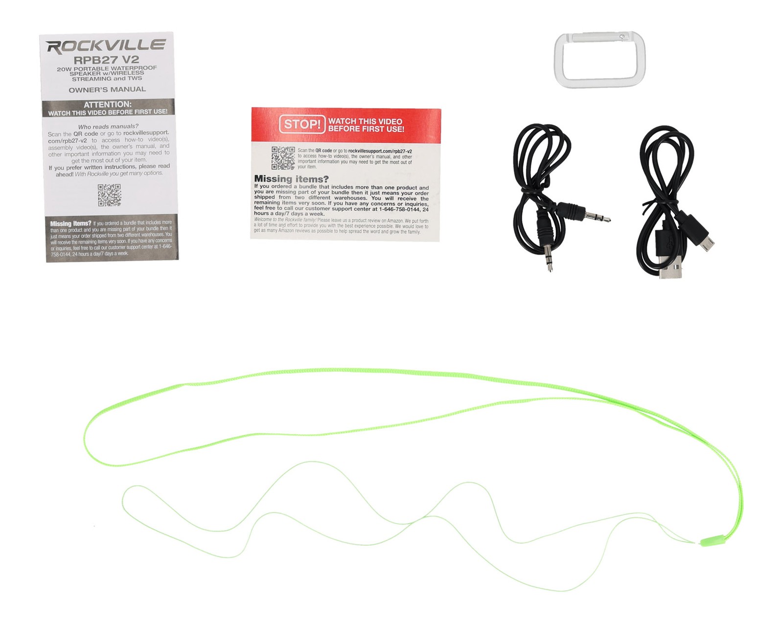 Rockville RPB27 V2 20w Portable Waterproof Bluetooth Speaker w Bumping Bass+TWS