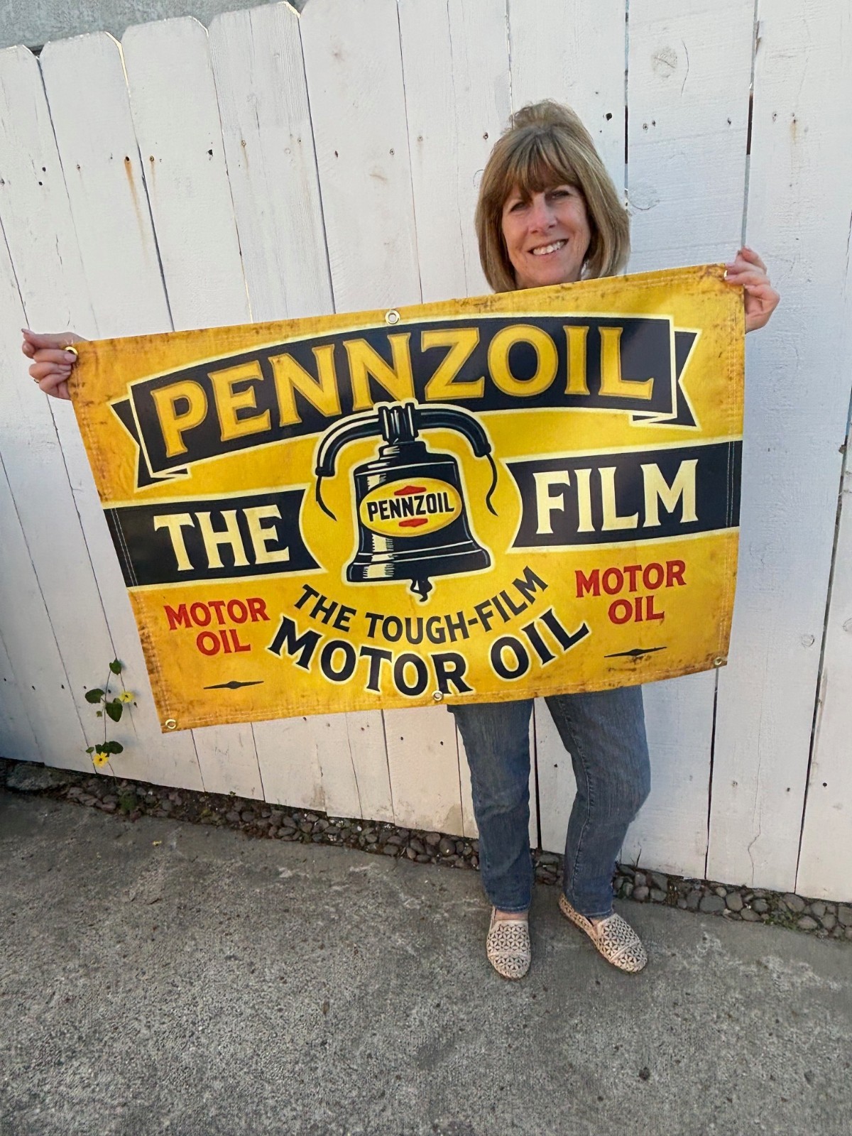 Great Pennzoil Banner  reproduction 1930s era for Gas Guys decor Wall hanging