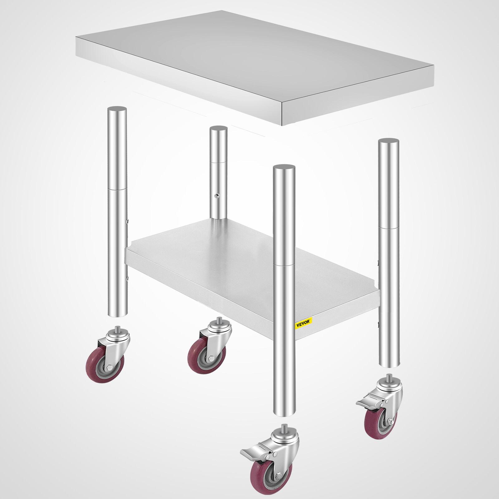 18"X30" Stainless Steel Work Prep Table w/ Wheel& Undershelf Commercial Table