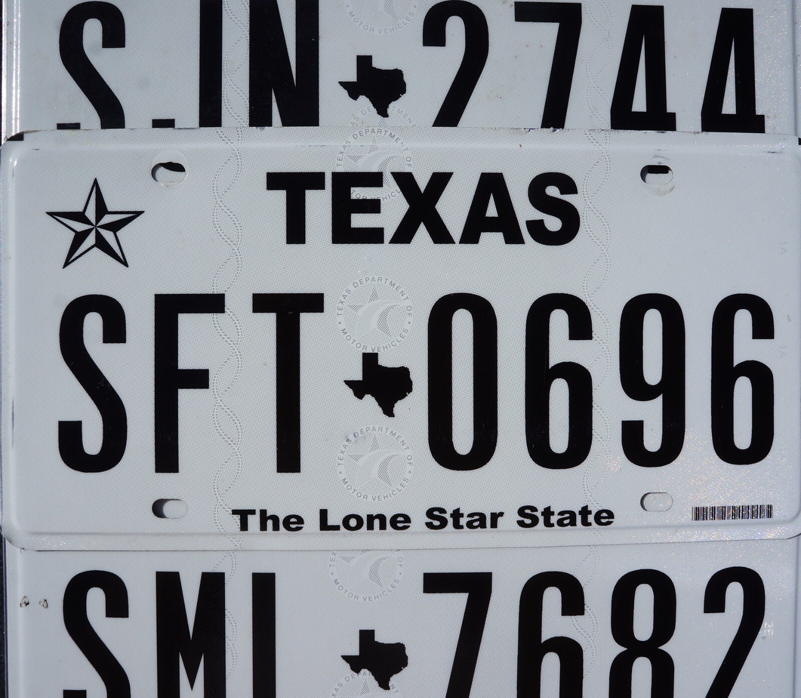 TEXAS LICENSE PLATES - The Lone Star State White License Plate Tags Random #