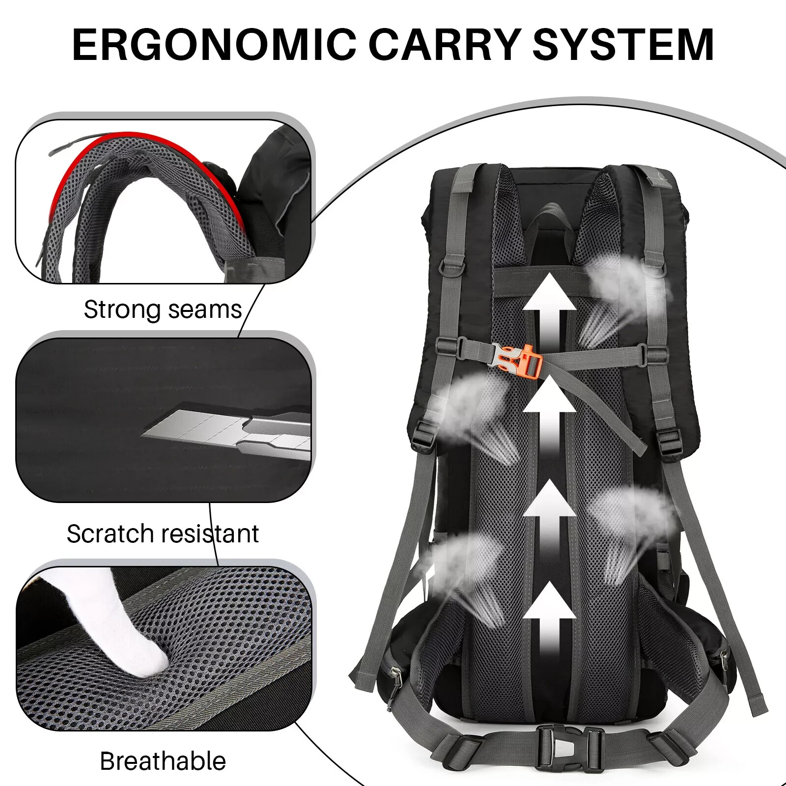 70L Hiking Camping Backpack Men Women Waterproof Camping Daypack