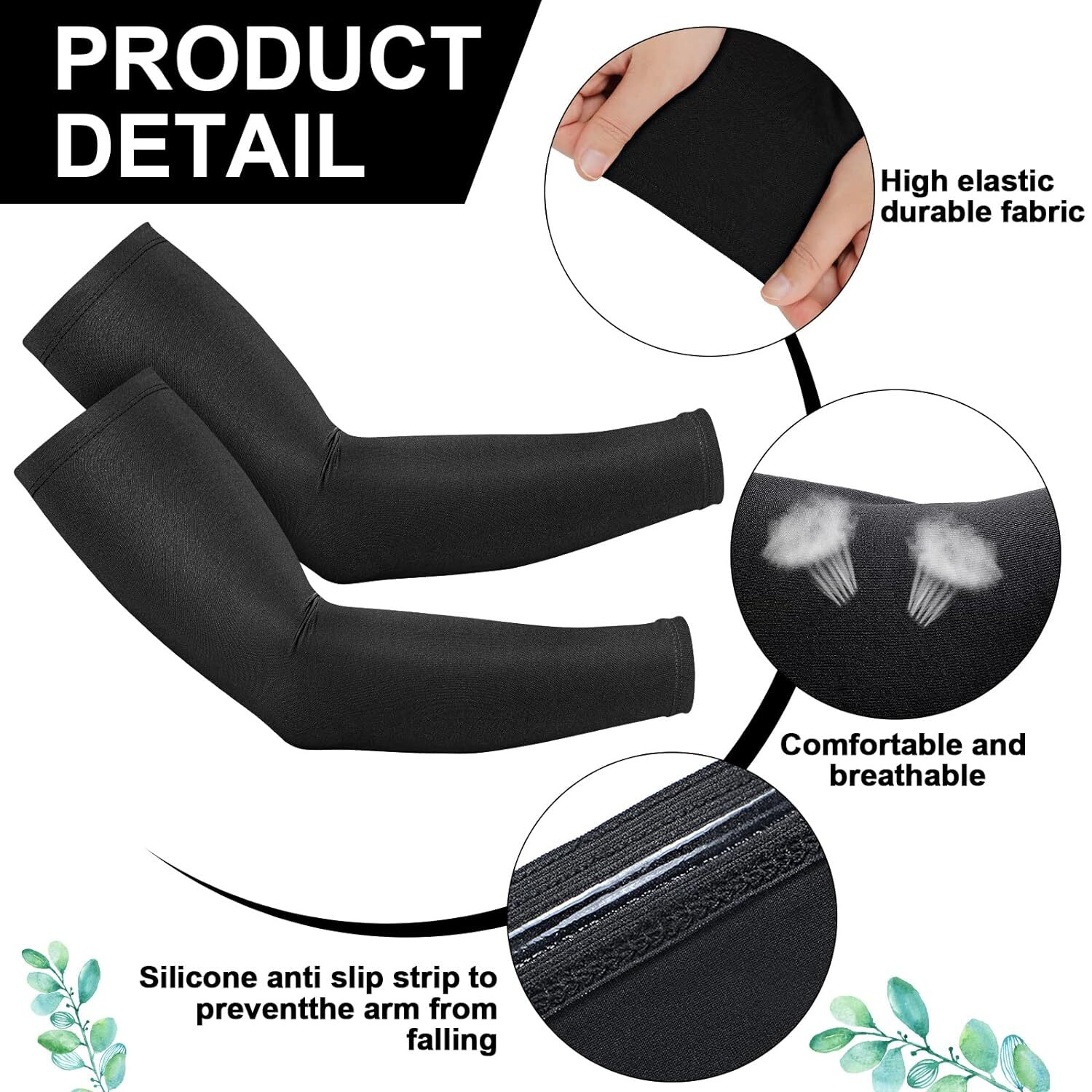 5 Pairs Cooling Arm Sleeves Cover UV Sun Protection Sports Outdoor For Men Women