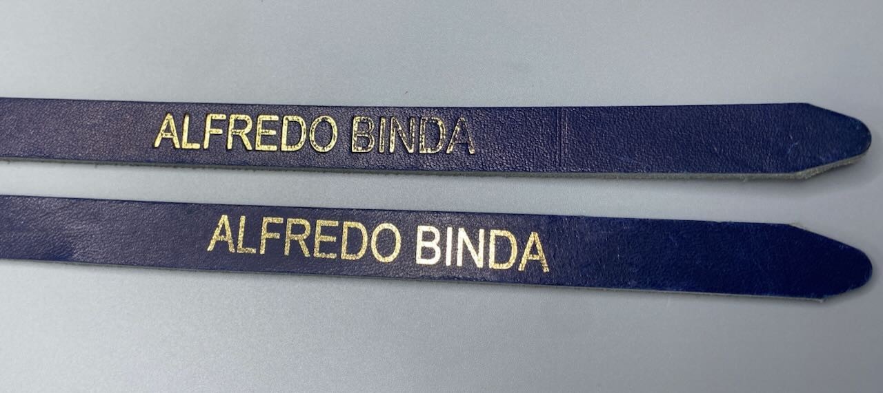 New ALFREDO BINDA Toe Straps One Pair Dark Blue