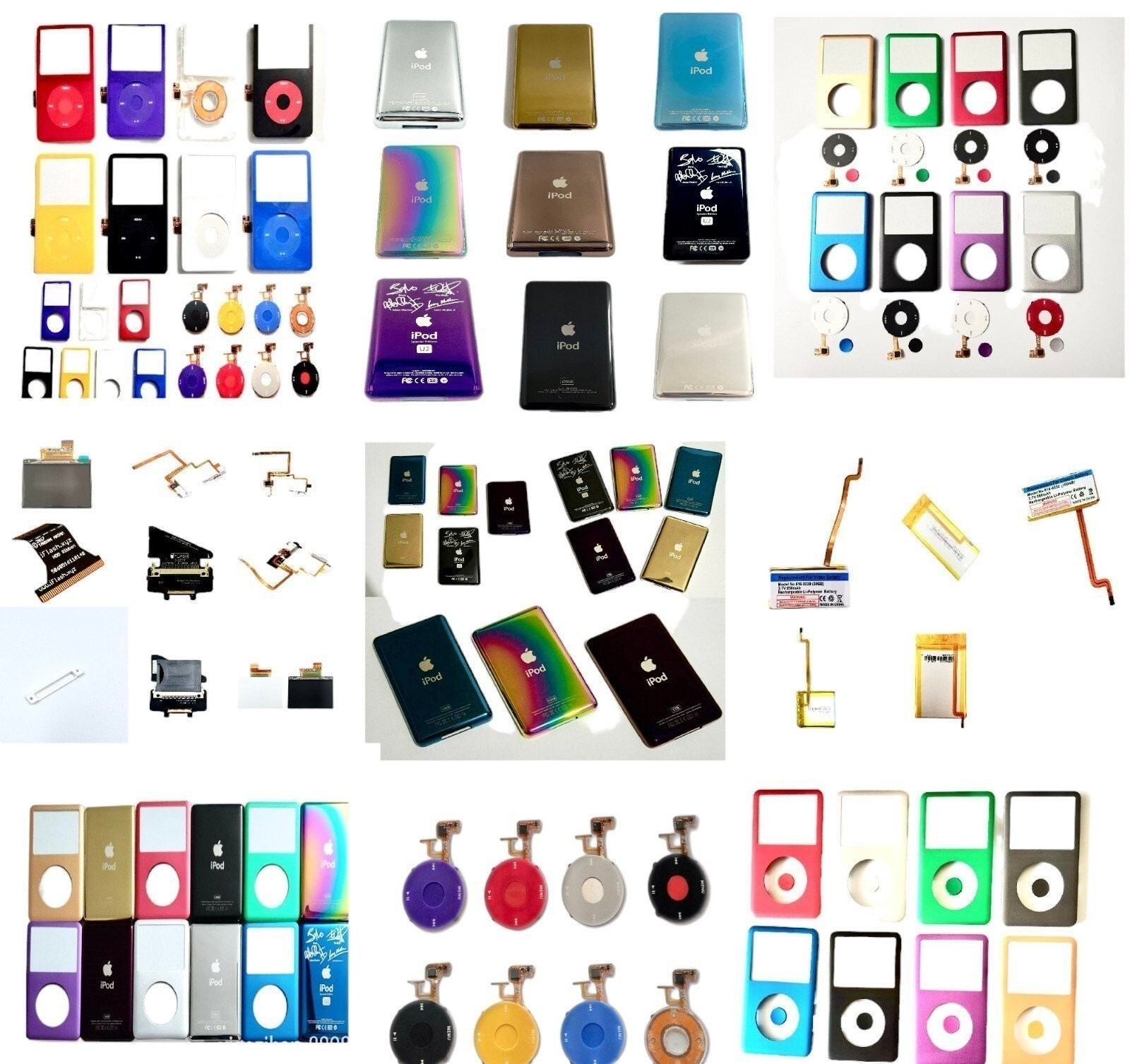 Apple iPod Classic Replacement Mod Parts Clickwheel Battery Faceplate Back LCD