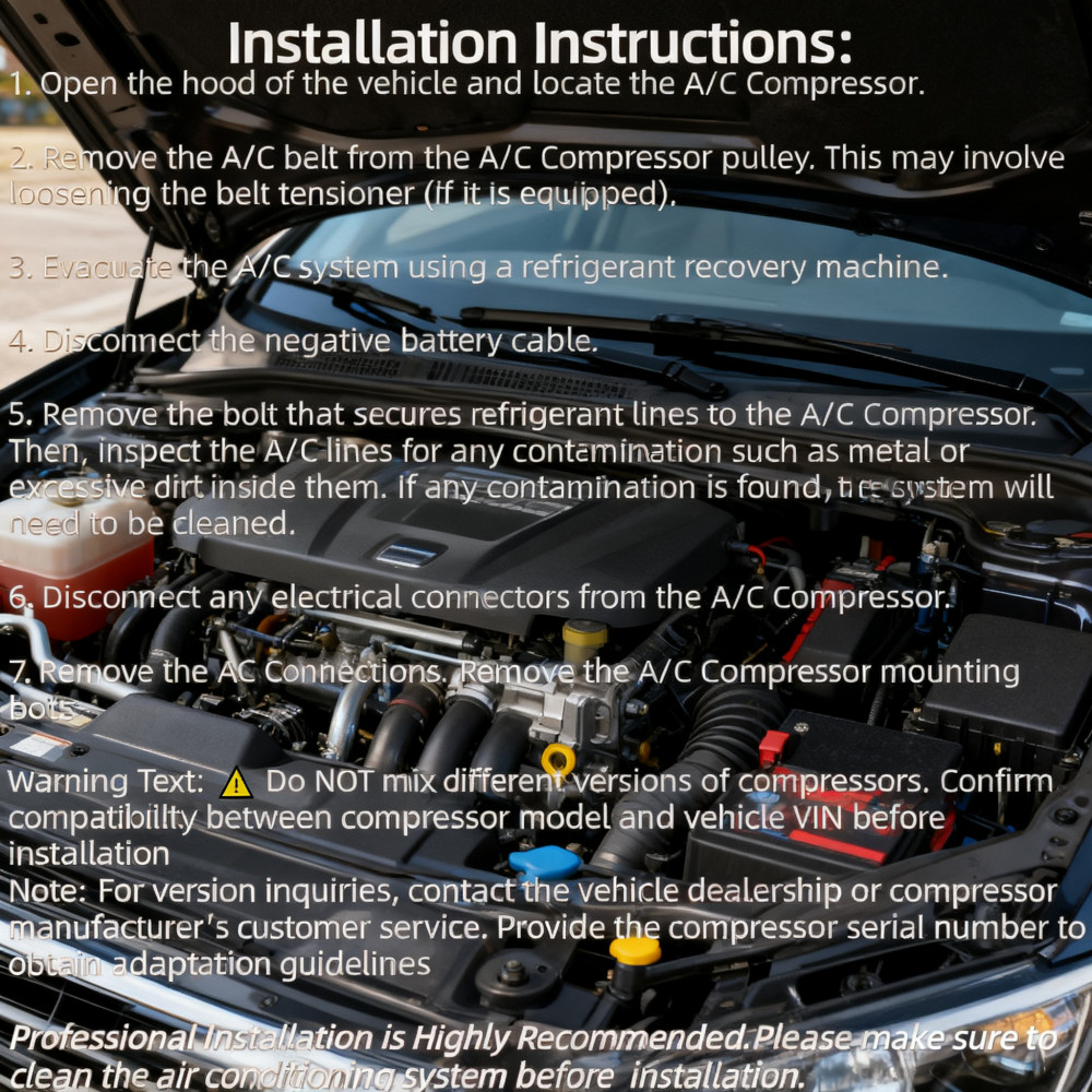 New AC Compressor w/Clutch For 2013 2014 2015 2016 2017 Honda Accord 2.4L