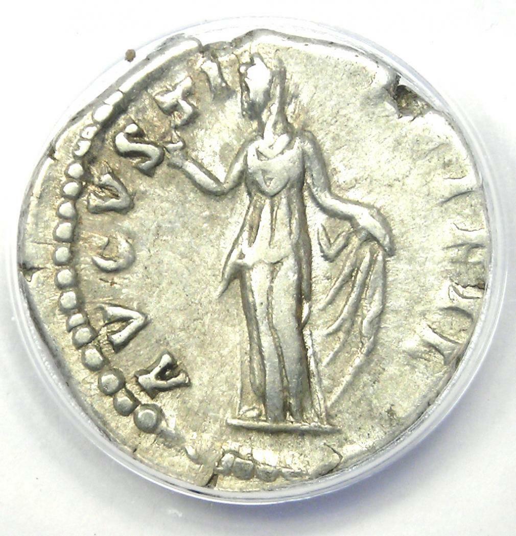 Faustina Junior AR Denarius Silver Coin 157-161 AD - Certified ANACS VF35