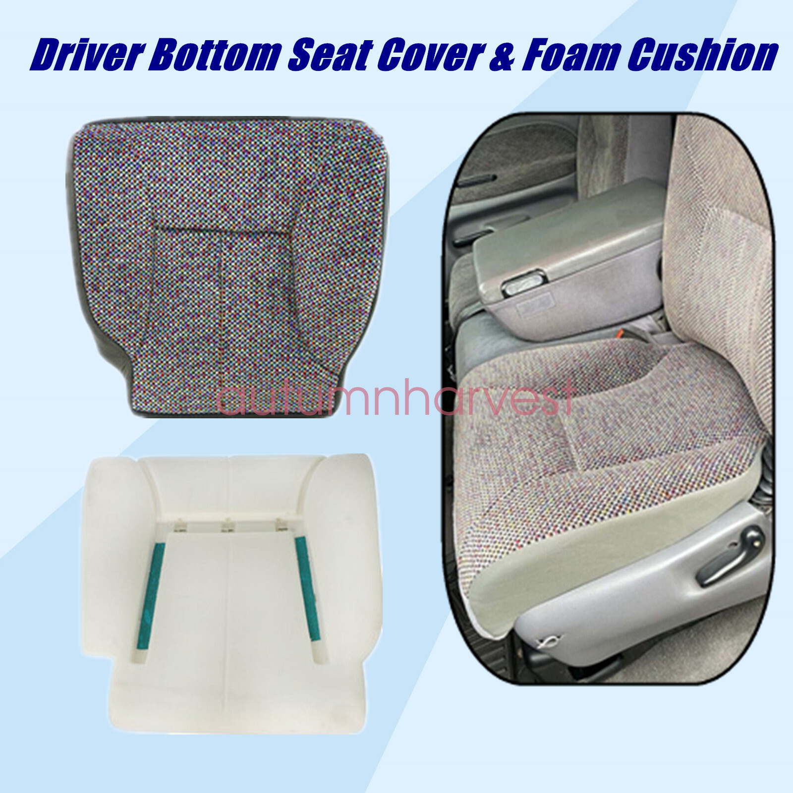 For 1998 1999 2000 2001 2002 Dodge Ram Driver Bottom Seat Cover & Foam Cushion