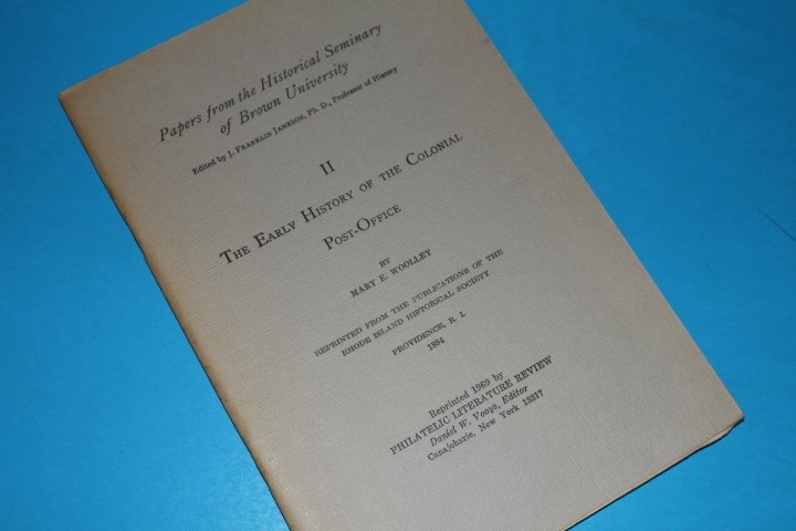 Papers Historical Seminary Brown Univ Early Colonial Post Office BlueLakeStamps