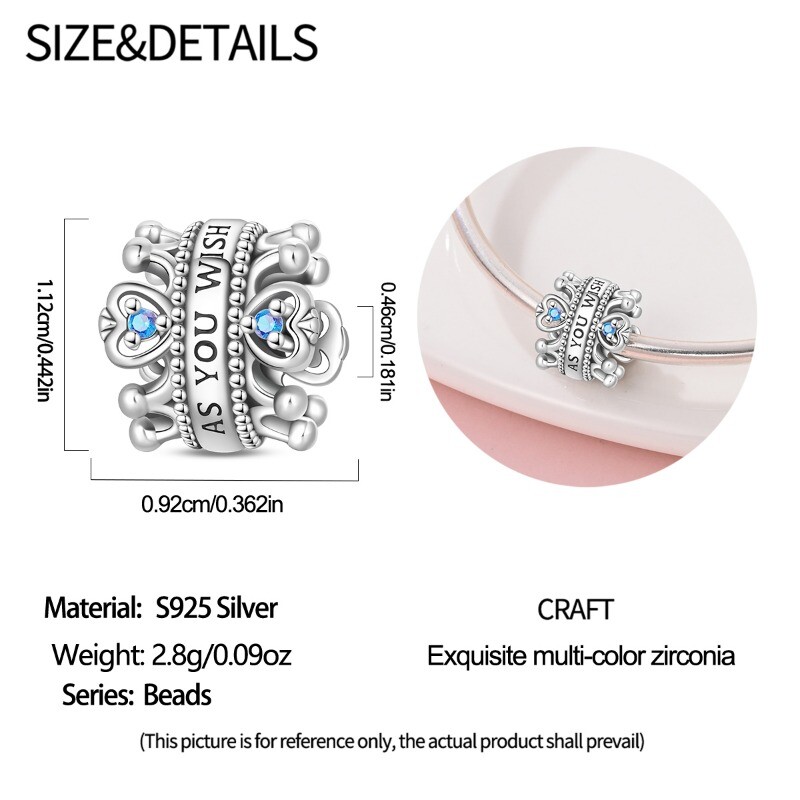 KUNSIR 925 Sterling Silver Bead Charm Spacer Beads for Bracelets Jewelry Making