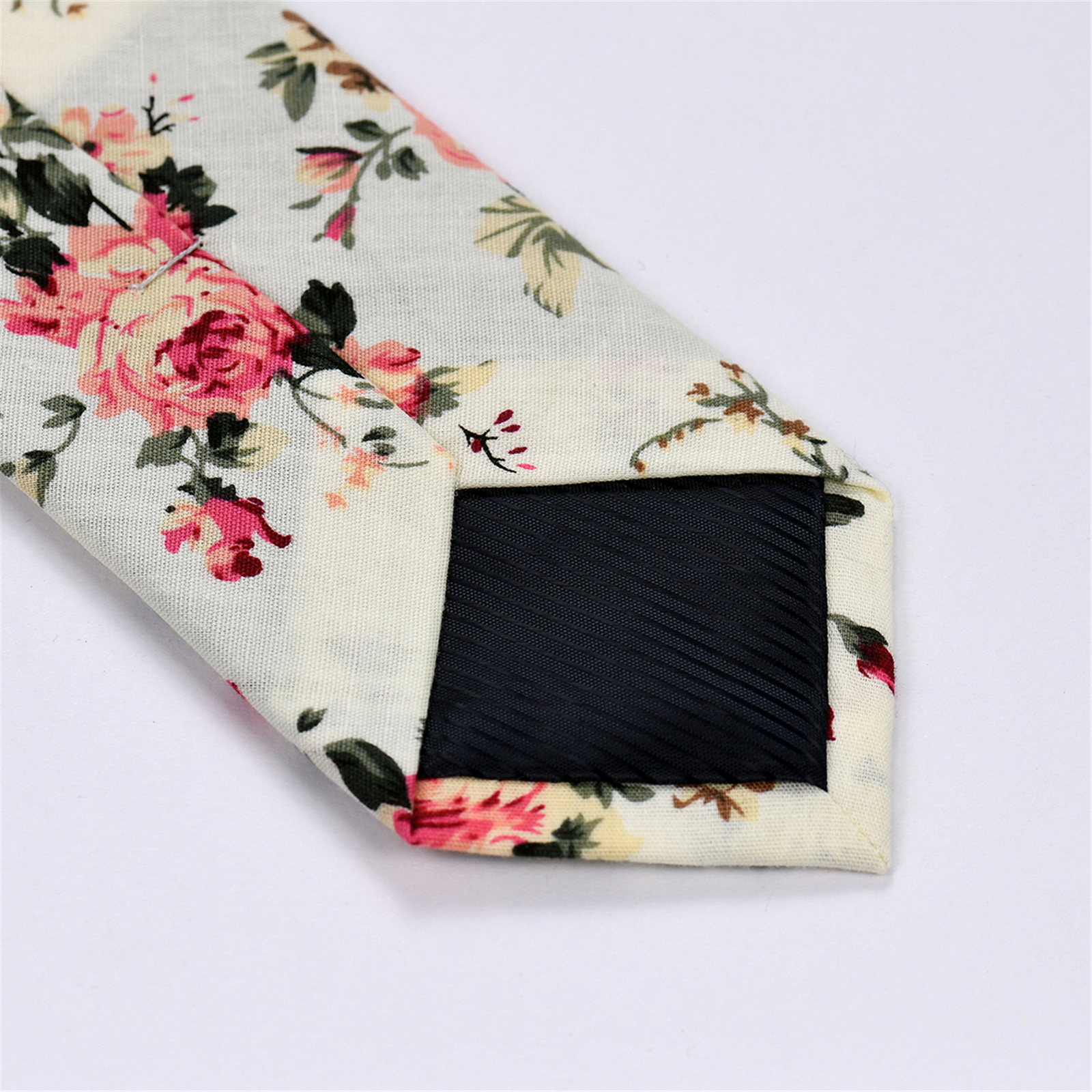 Men's Floral Printed Tie Necktie Casual Narrow Skinny Neck Tie for Wedding Party