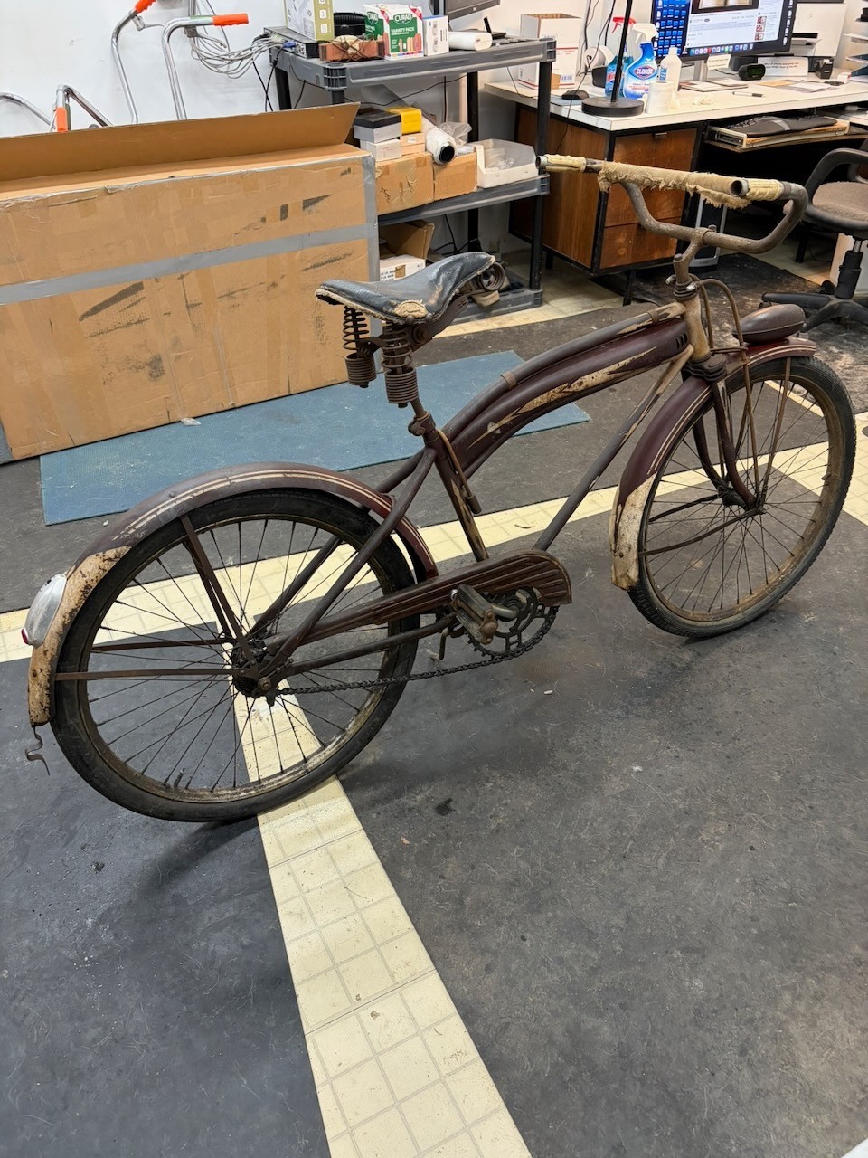 Rollfast RARE! Prewar Mens Bicycle Hanging Tank & Mouse Taillight Zep?