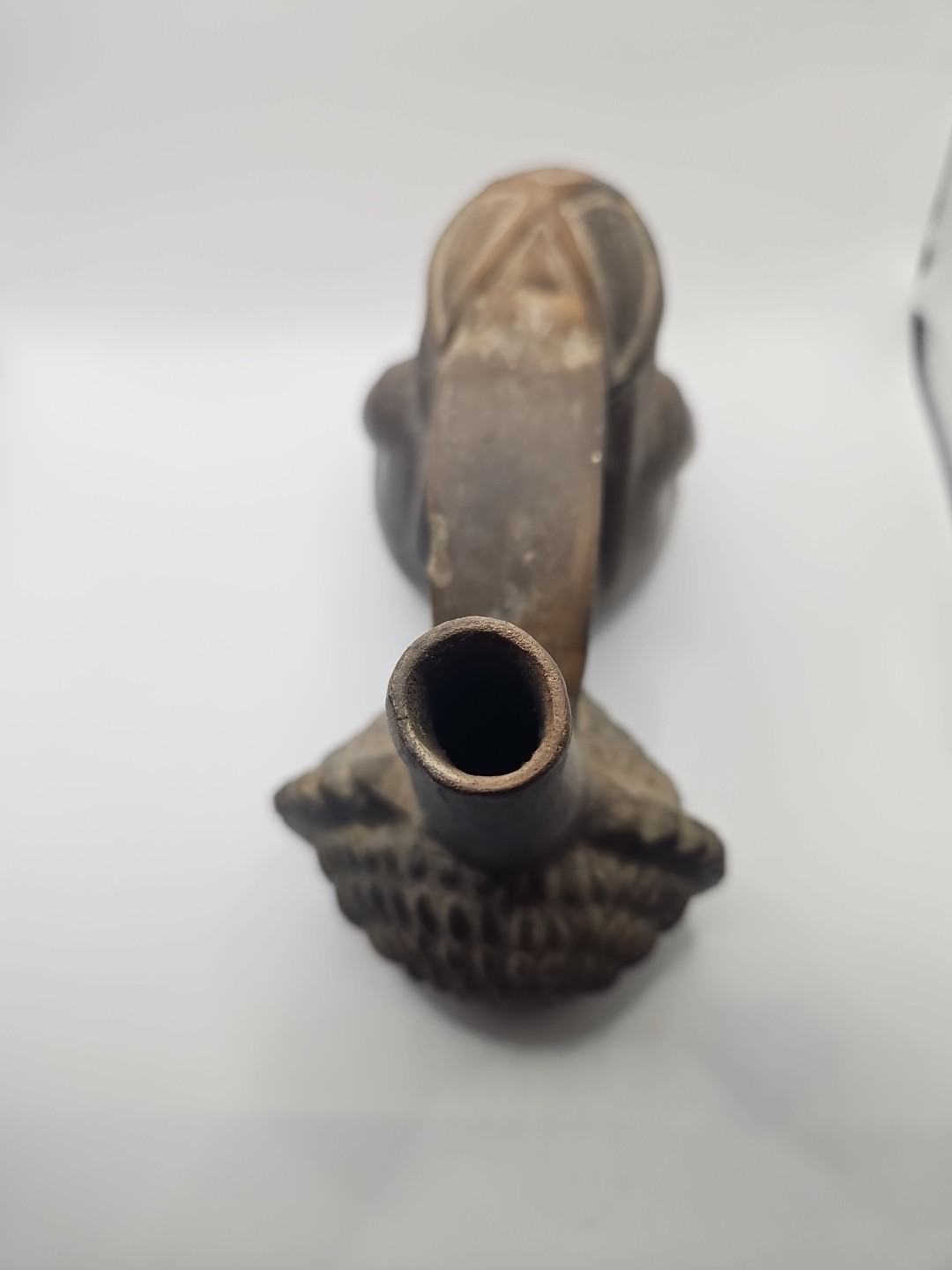 Peruvian Blackware Pottery Vessel Chimú Style Pre Columbian Seated Figure