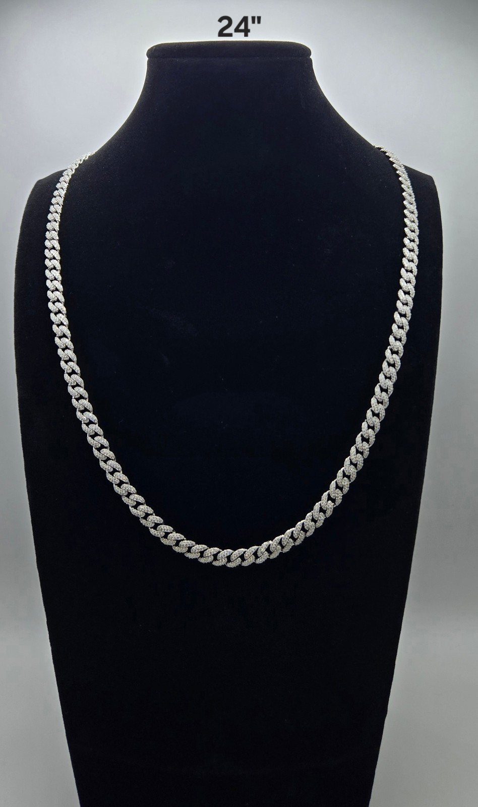 Genuine MOISSANITE Miami Cuban Chain Necklaces 6mm, 925 Sterling Silver, Icey