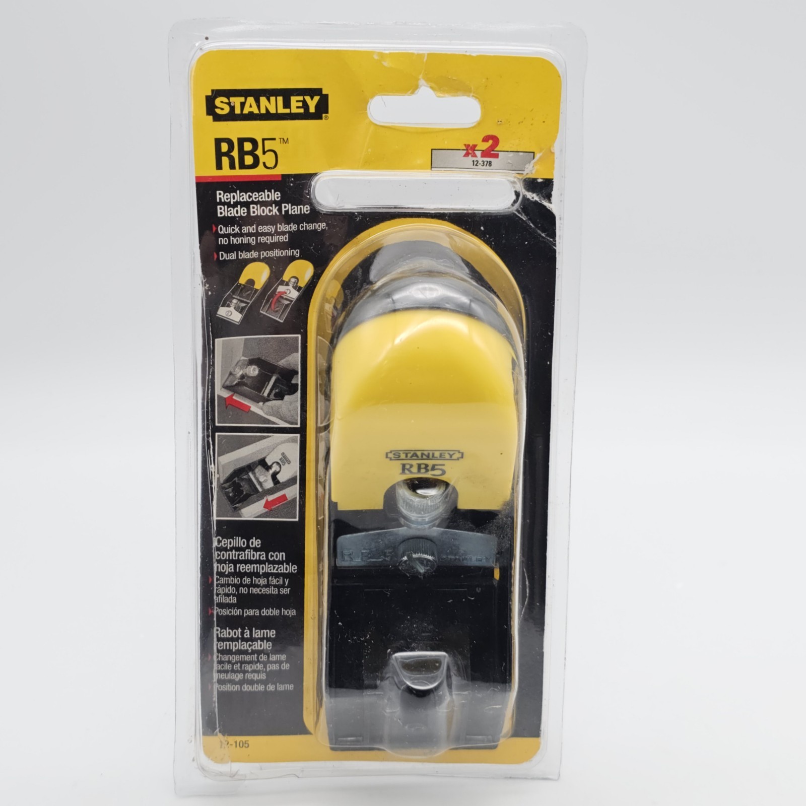 Stanley RB5 Block Plane No. 12-105 Adjustable Woodworking Hand Tool Carpenter