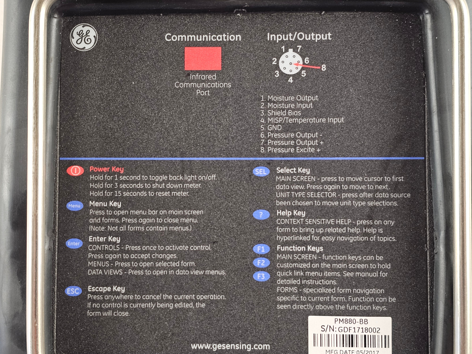 NEW GE Panametrics PM880 Portable Moisture Analyzer/Hygrometer PM880BB