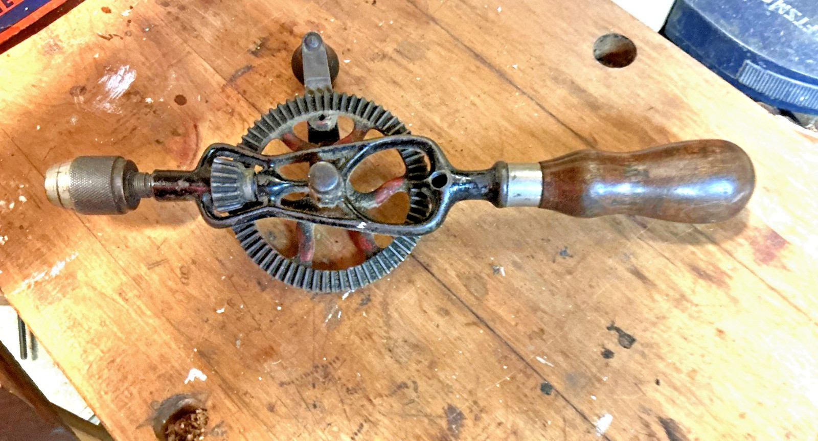 Goodell Pratt Vintage Woodworkers Egg Beater Speed Hand Drill /USA Made