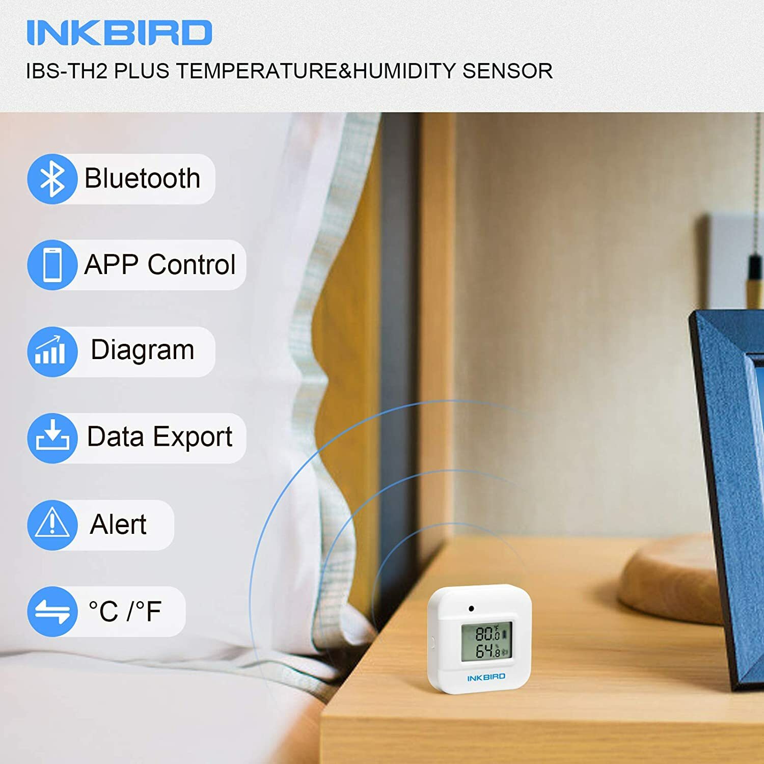Inkbird Smart Thermometer Temperature Humidity Monitor Hygrometer External Probe