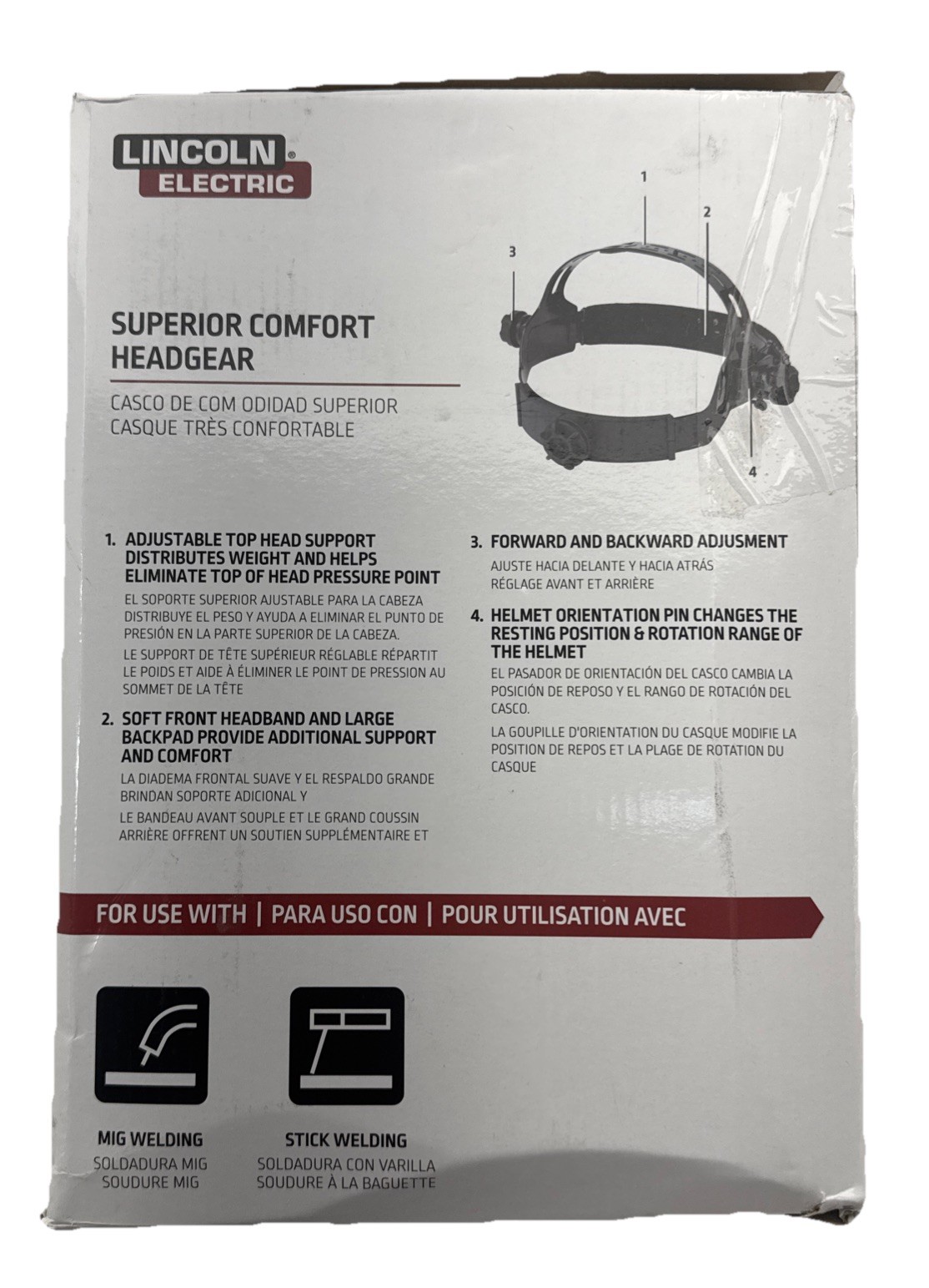 LINCOLN ELECTRIC Welding Helmet with No. 10 Lens 4-1/2 in. x 5-1/4 in View Area