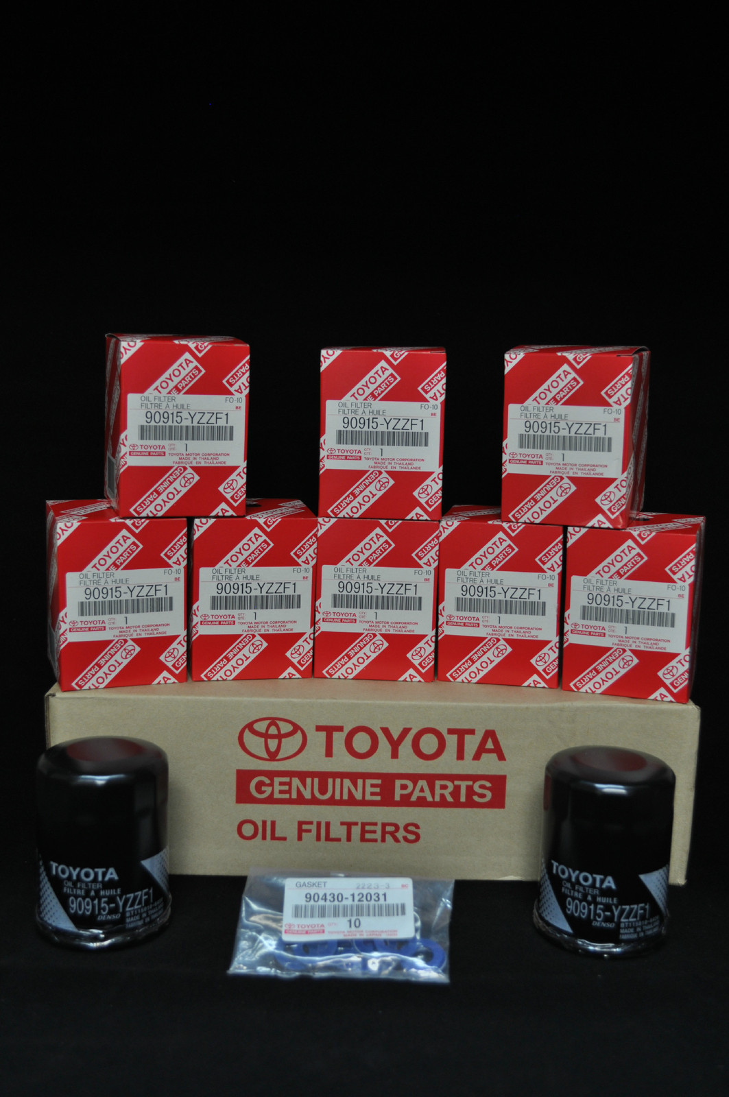 90915-YZZF1, Qty 10, Toyota Oil Filters With Drain Plug Gaskets