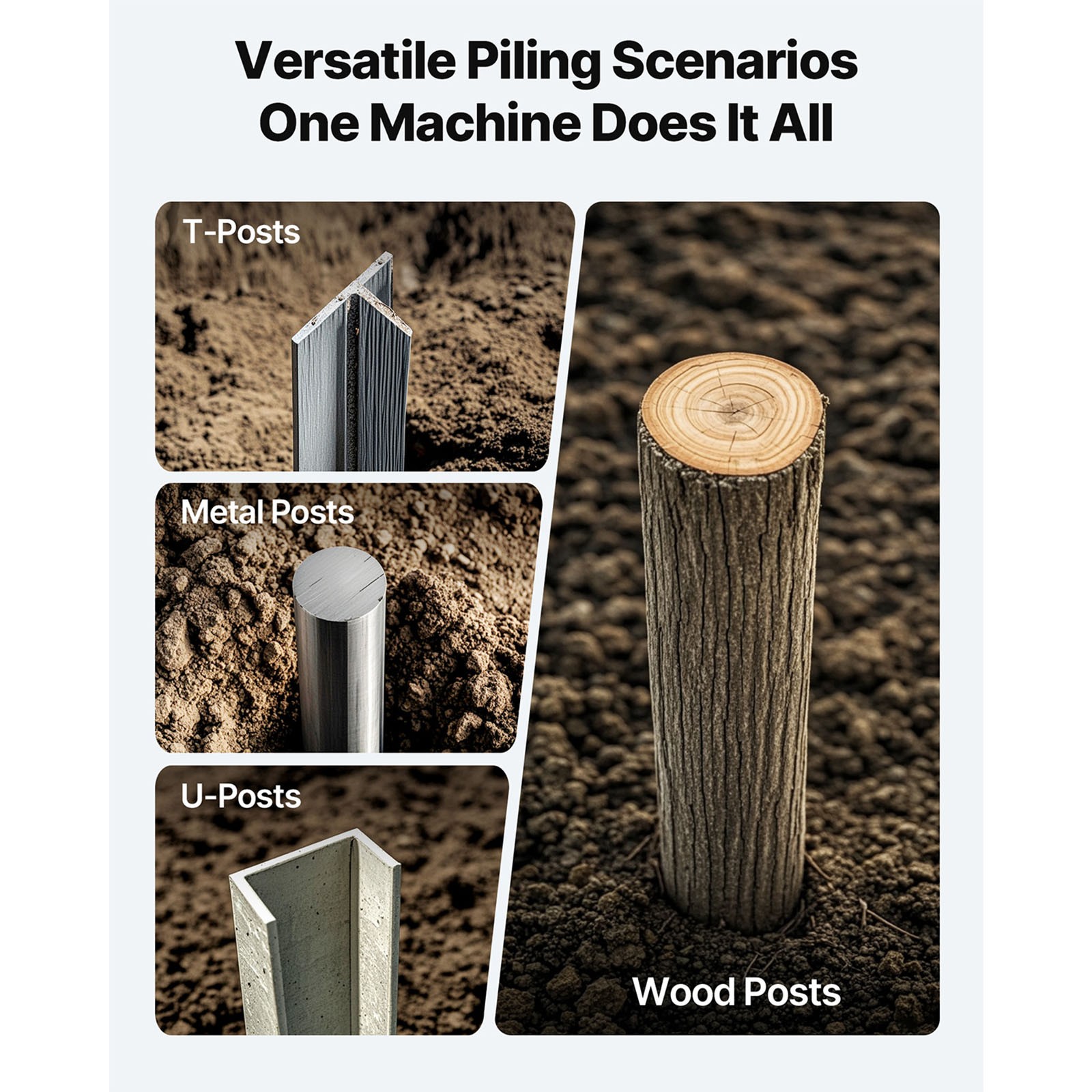 Uimoso Manual Fence Post Driver Heavy Duty T Post Rammer Farm Garden Yard