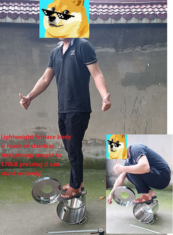 16KG Large Gas Metal Melting Furnace Smelting Kit with 2 Crucibles Casting Tools