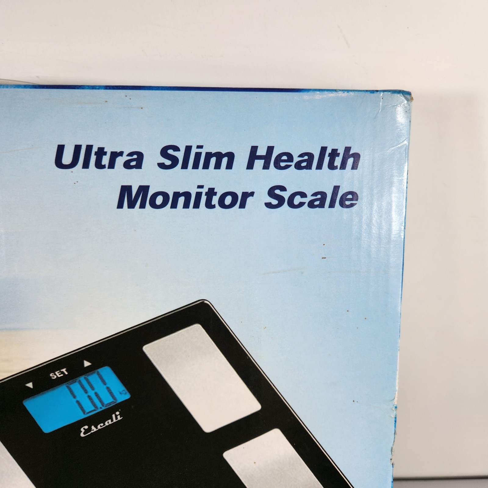 Escali Bathroom Scale Ultra Slim Health Monitior 400 Lbs Body Fat Muscle Mass