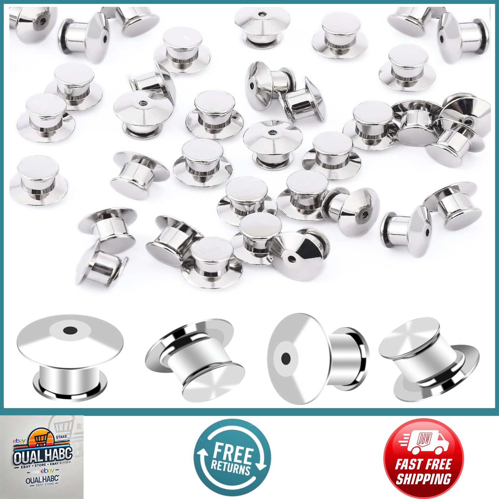 100PCS Metal Locking Pin Backs, Secure Pin Keepers for Badges & Lapel Pins