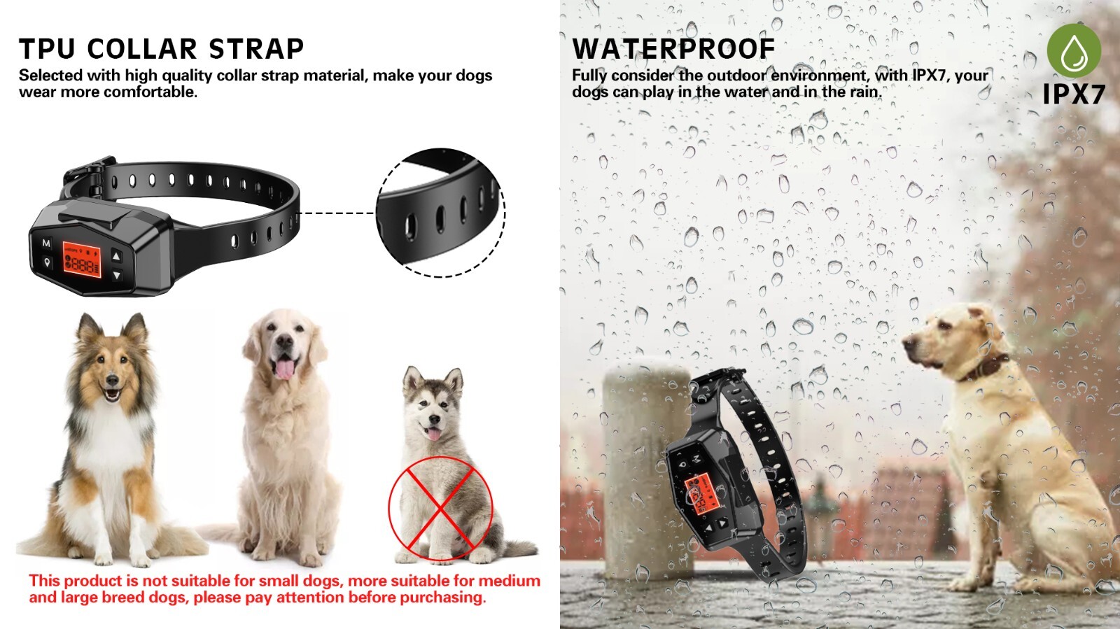 GPS Wireless Fence System Medium Large Dog Containment Waterproof Rechargeable
