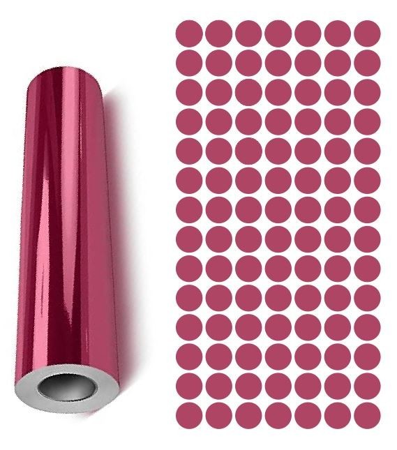 Dots Round Vinyl Color Coded Inventory Label Chrome Pink 1/2 Inch Stickers