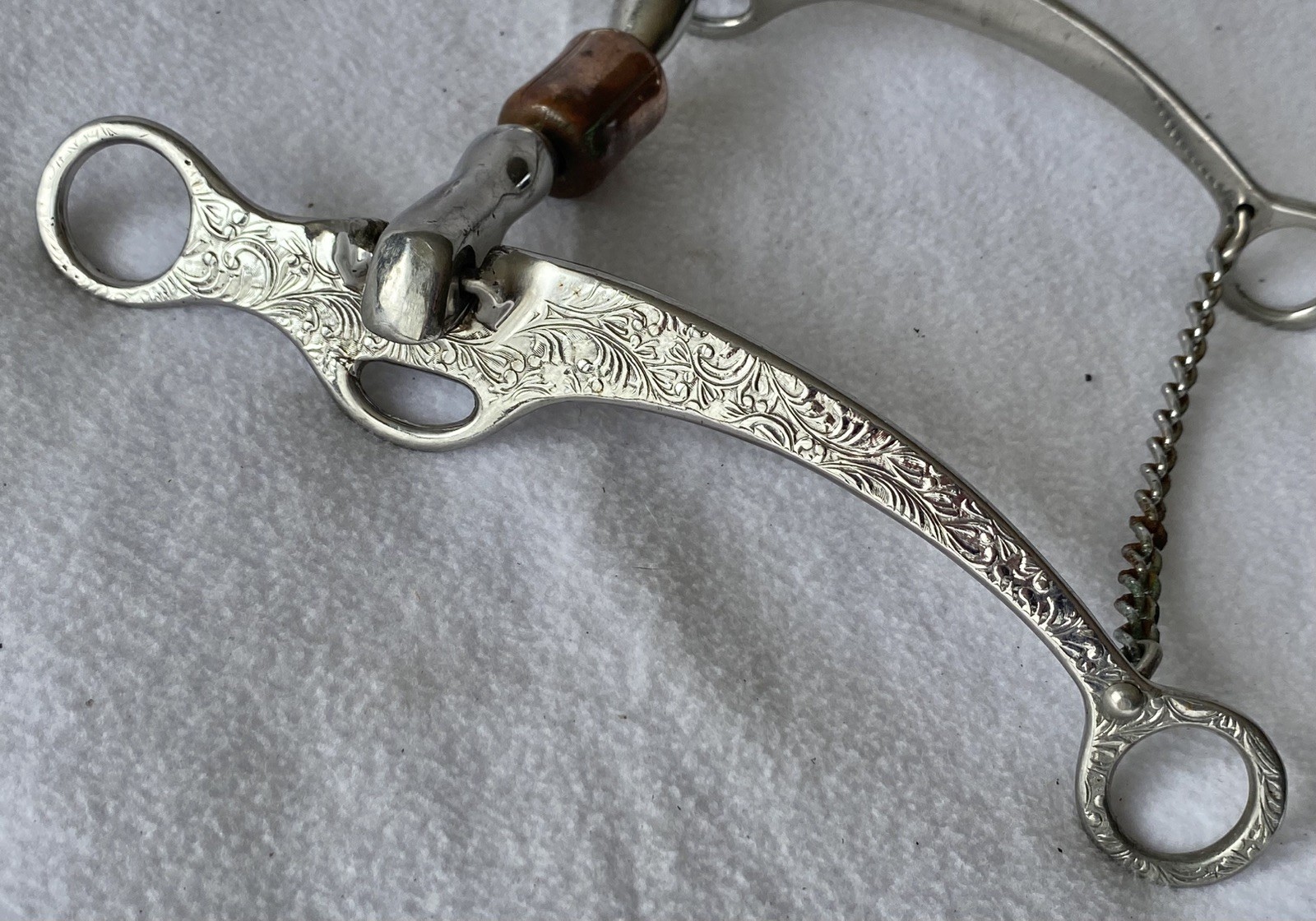 Terrific ENGRAVED Vintage Billy Allen Reining Ranch Bit~5" Mouth~LIGHTLY USED