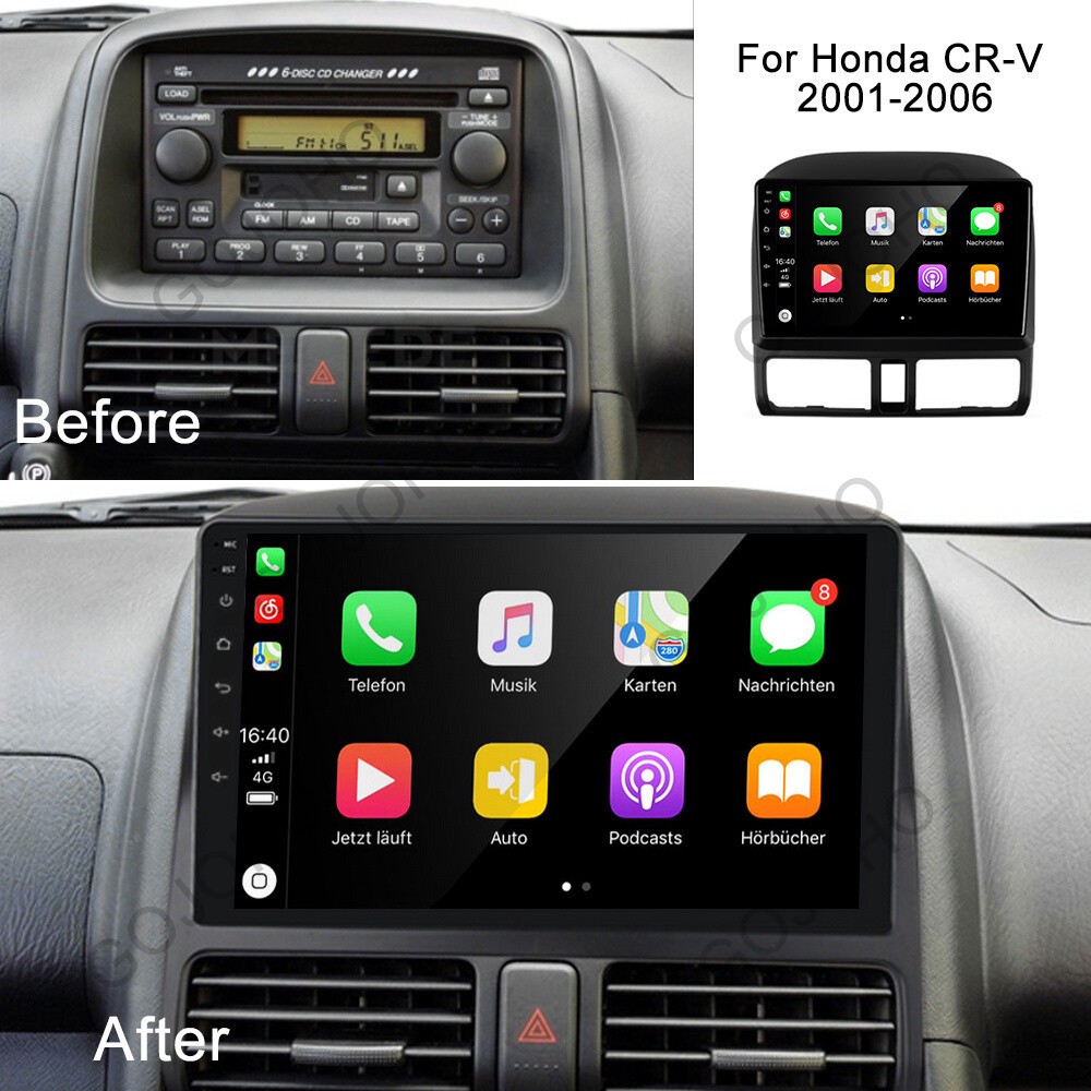 4+64GB Android 13 Car Stereo Radio GPS Navi Carplay For 2001-2006 Honda CRV CR-V