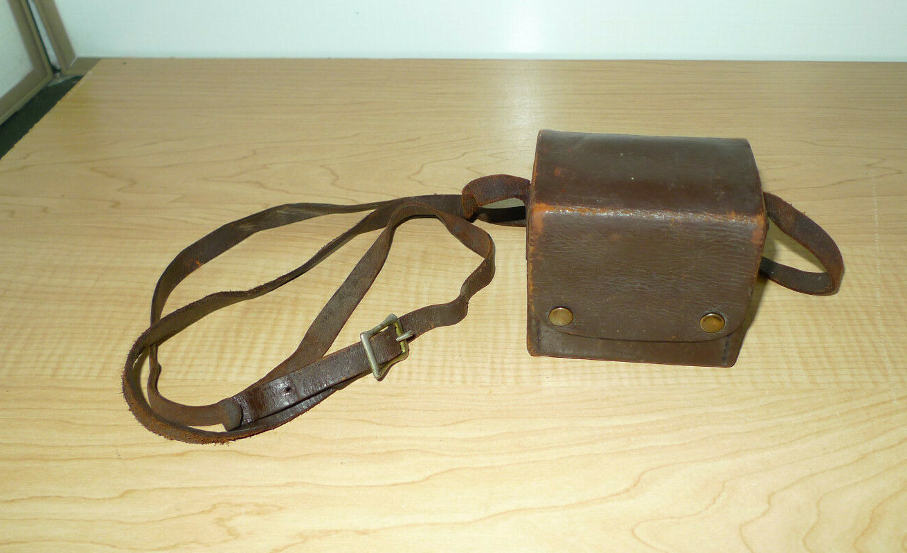 Vintage 1950's Aqua Valve Box Locator W/ Brown Leather Case and Instructions