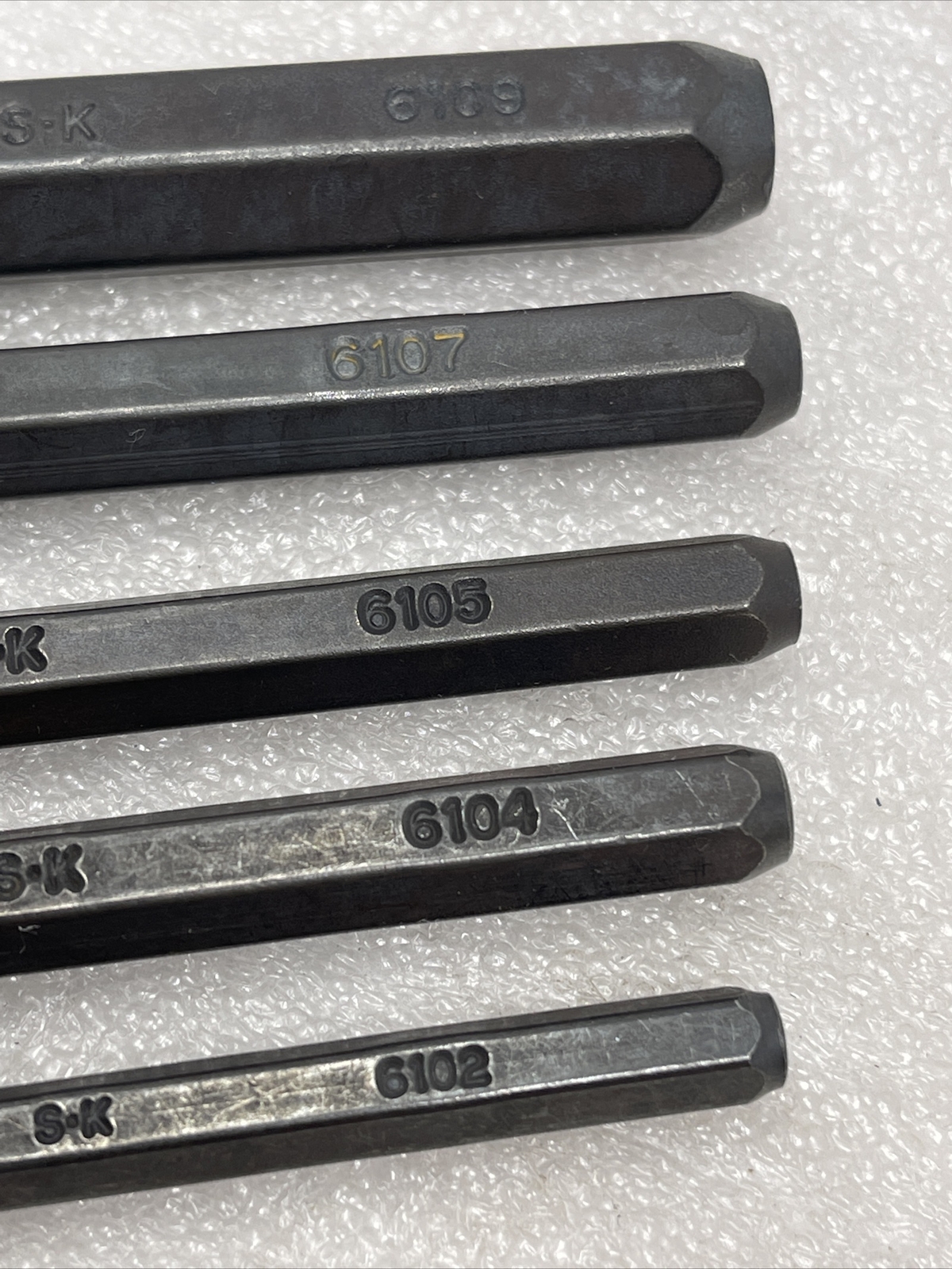 SK Hand Tools Straight Pin Punch Set, 5 Piece, 1/16, 1/8, 5/32, 1/4, 3/8 New USA