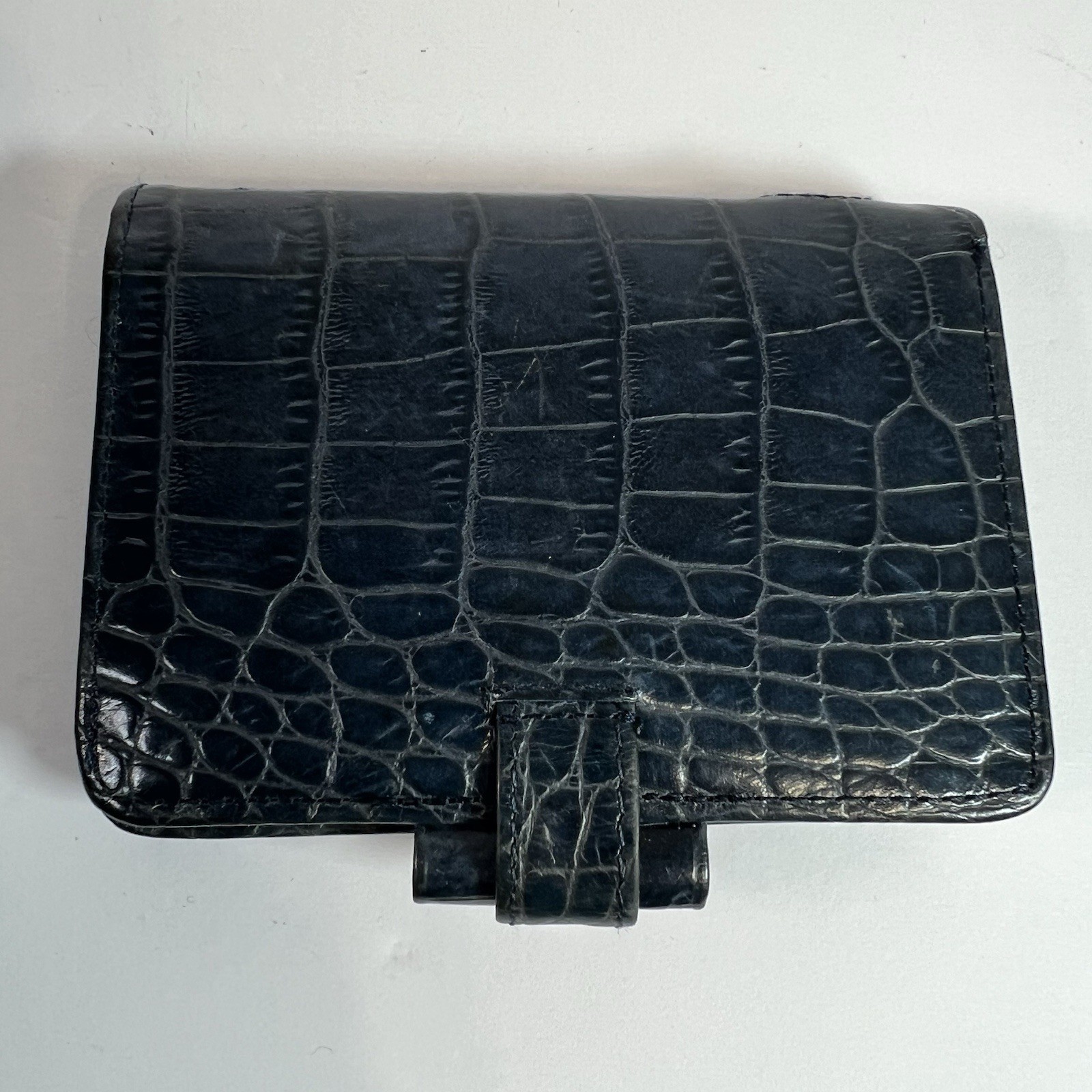 Vintage Filofax Ascot Mini Ring Croc Embossed LeatherPlanner USA Made