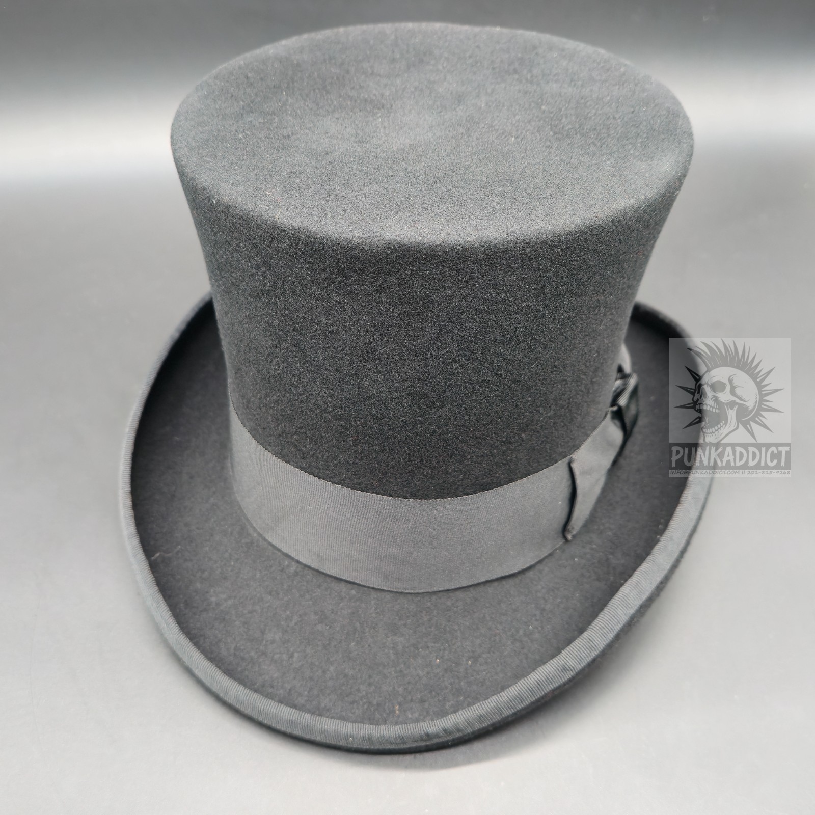 Gray Top Hat Wool Felt Victorian Slash Mad Hatter Steampunk Rock Star