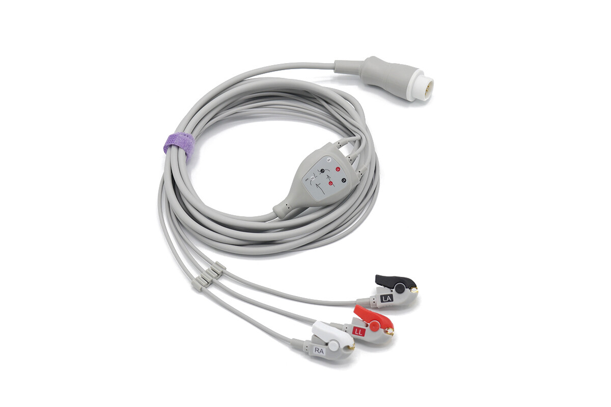 Philips 12 pin 3 Leads Grabber ECG EKG Cable M1972A - Same Day Shipping